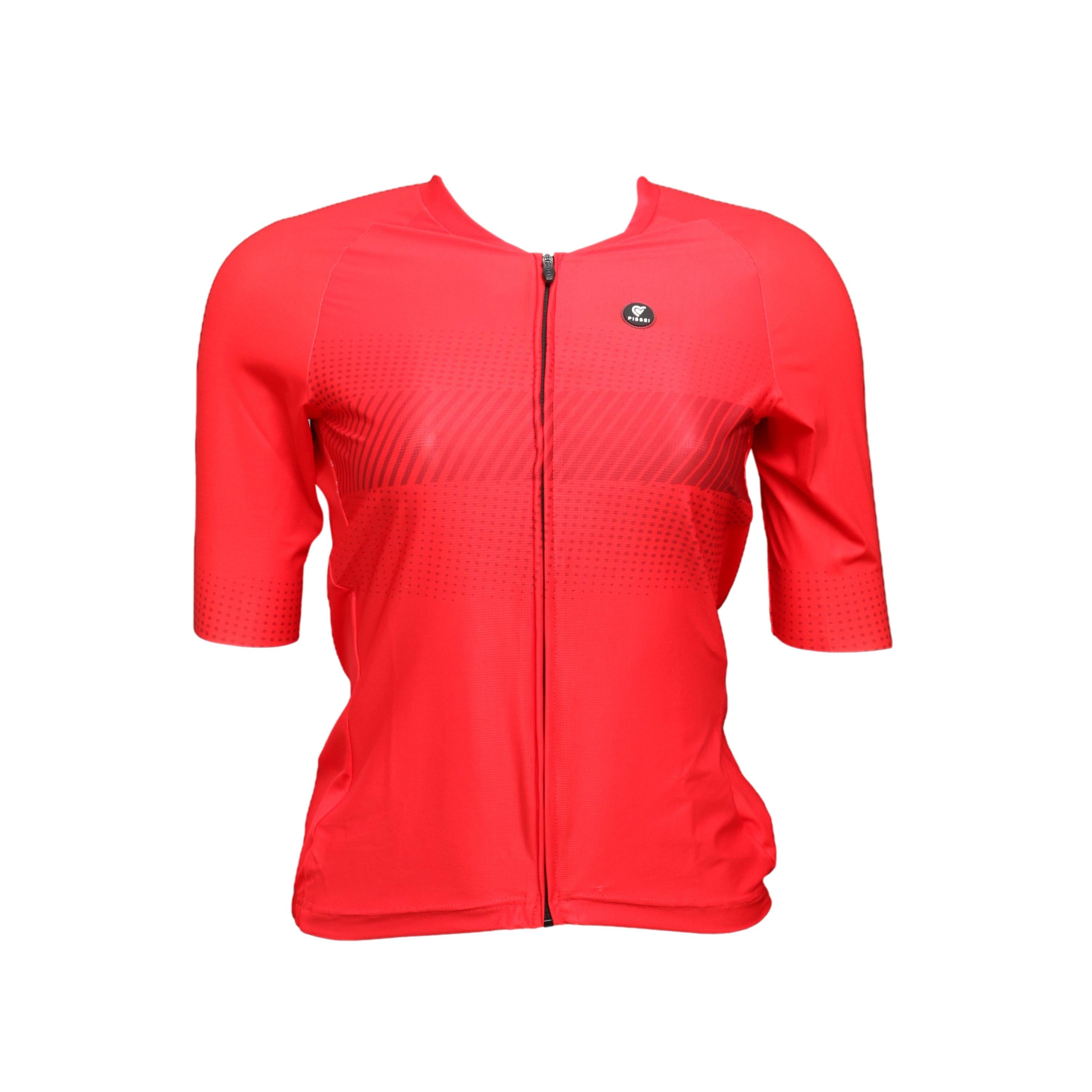Jersey Unissex Ciclismo Pissei Prima Pelle Sanremo Vermelha - Tamanho XXS