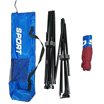 Kit Rede De Vôlei De Praia Desmontável Unissex Sport One EVO II Preto e Azul - Tamanho 300x80 cm