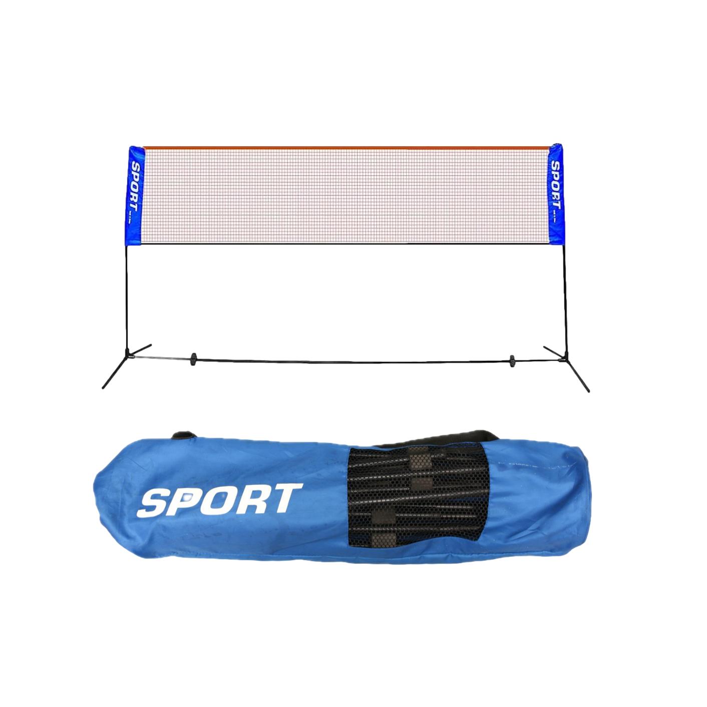 Kit Rede De Vôlei De Praia Desmontável Unissex Sport One EVO II Preto e Azul - Tamanho 300x80 cm