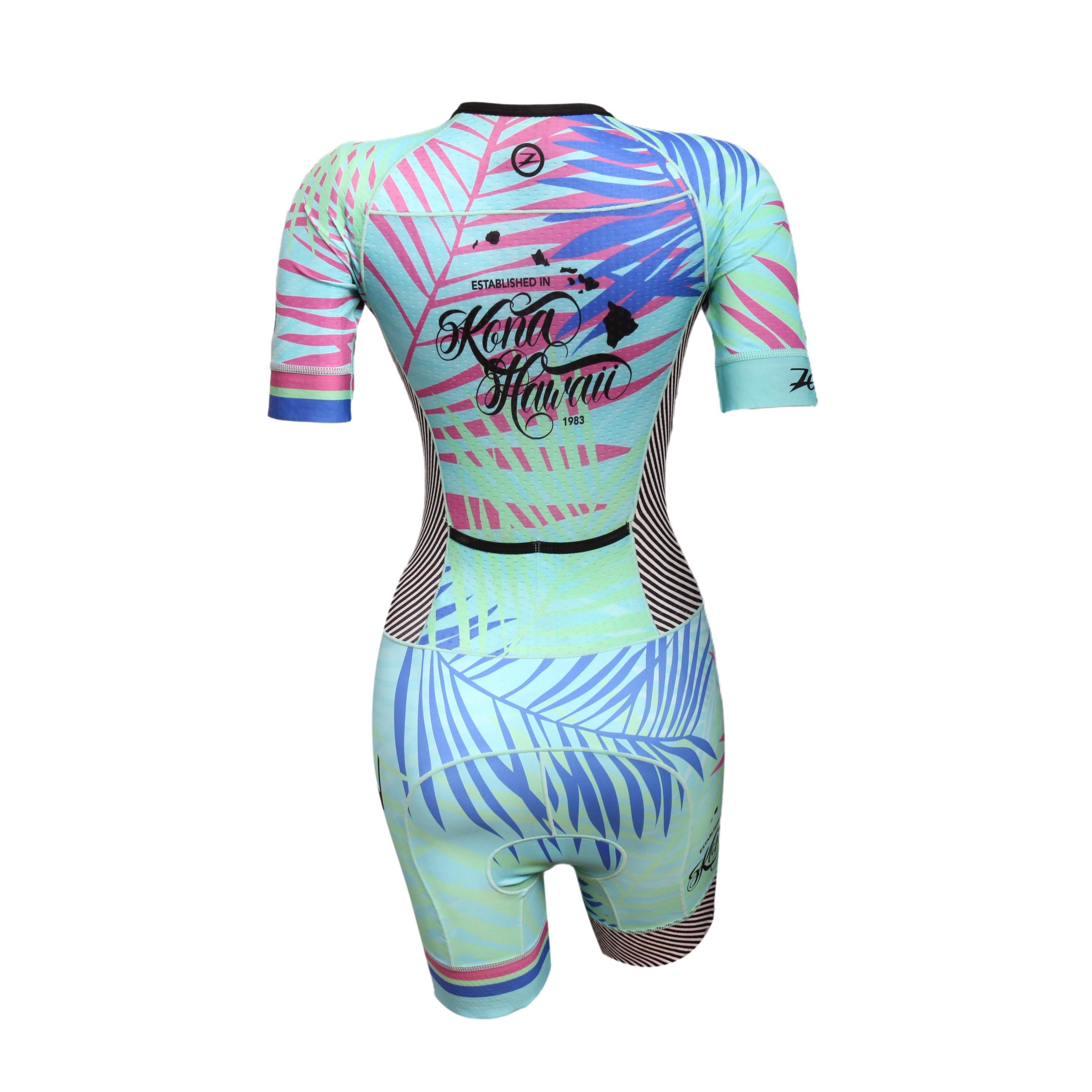 Macaquinho De Triathlon Feminino Ciclismo/Corrida Zoot Ali'i Design Kona Hawaii Verde - Tamanho P