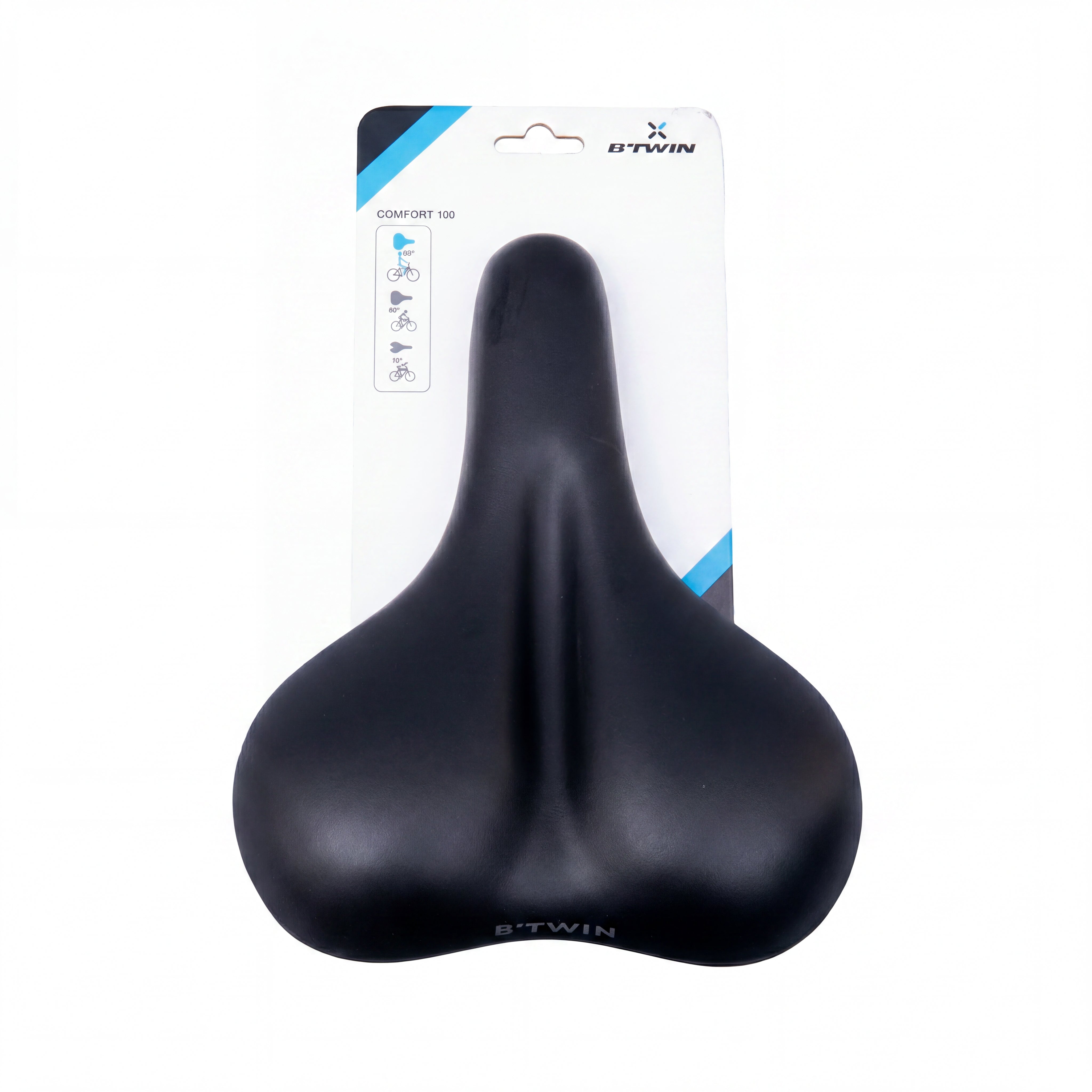 Selim de Bicicleta Unissex Ciclismo B'TWIN Comfort 100 Preto Embalagem