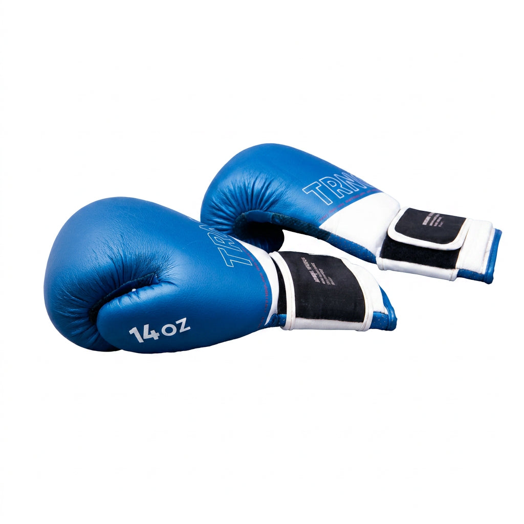 Luvas Unissex Boxe Outshock (Decathlon) BG120 Azul e Branco ND - 14 OZ