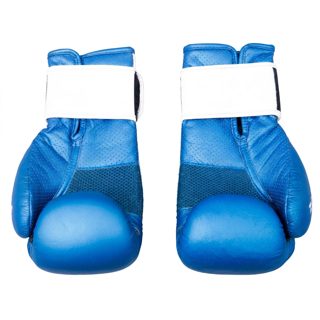 Luvas Unissex Boxe Outshock (Decathlon) BG120 Azul e Branco ND - 14 OZ
