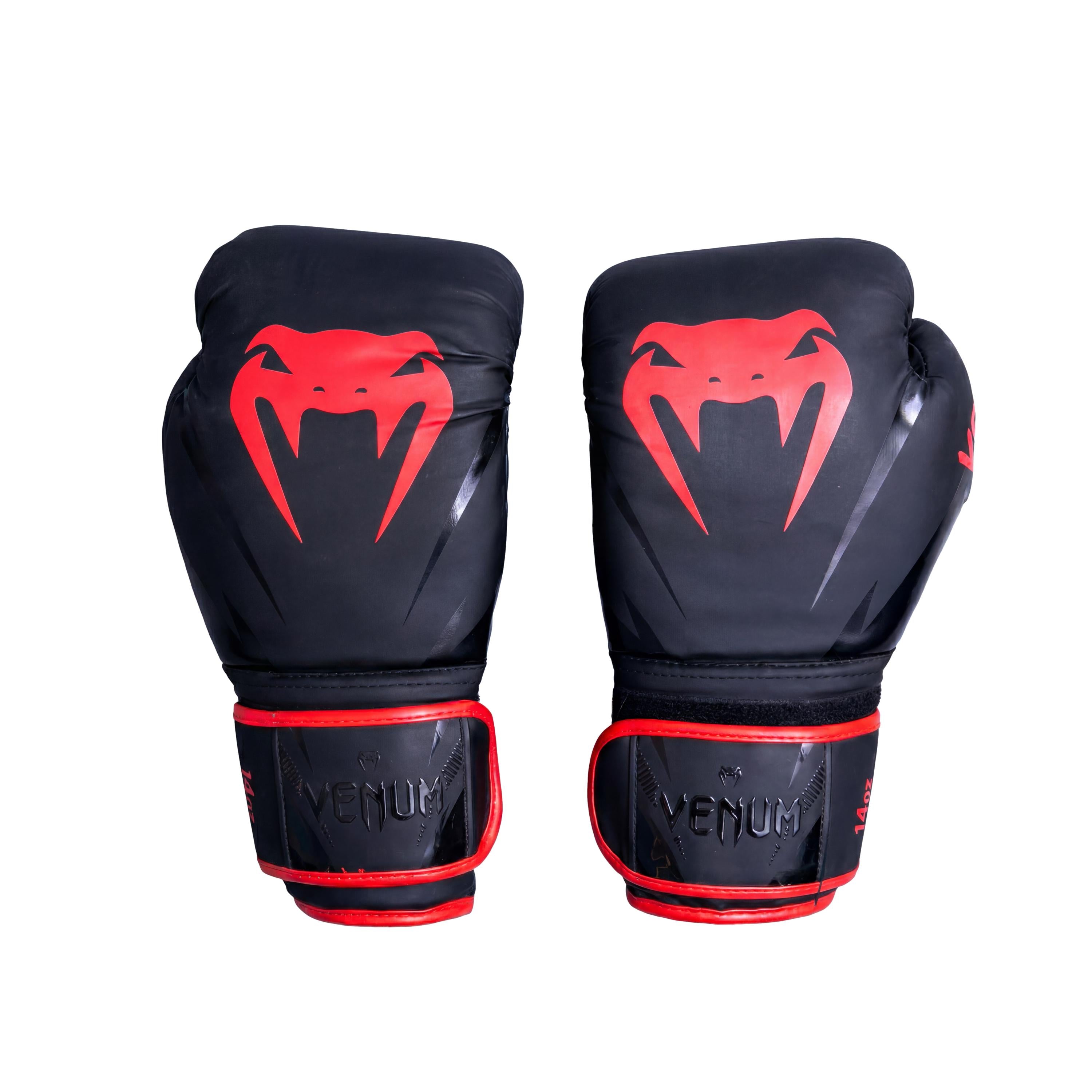 Luvas Boxe Unissex Boxe Venum Preta e Vermelha - 14 OZ