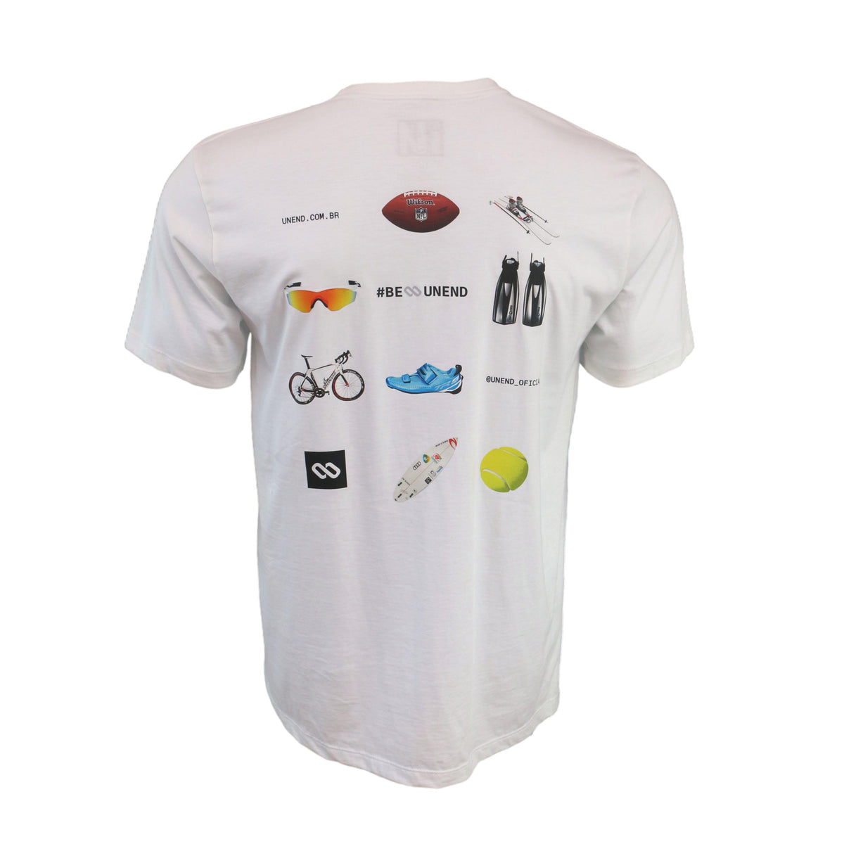 Camiseta UNEND Products Multiesportiva Branca (Multi-Estampas) - Tamanho G