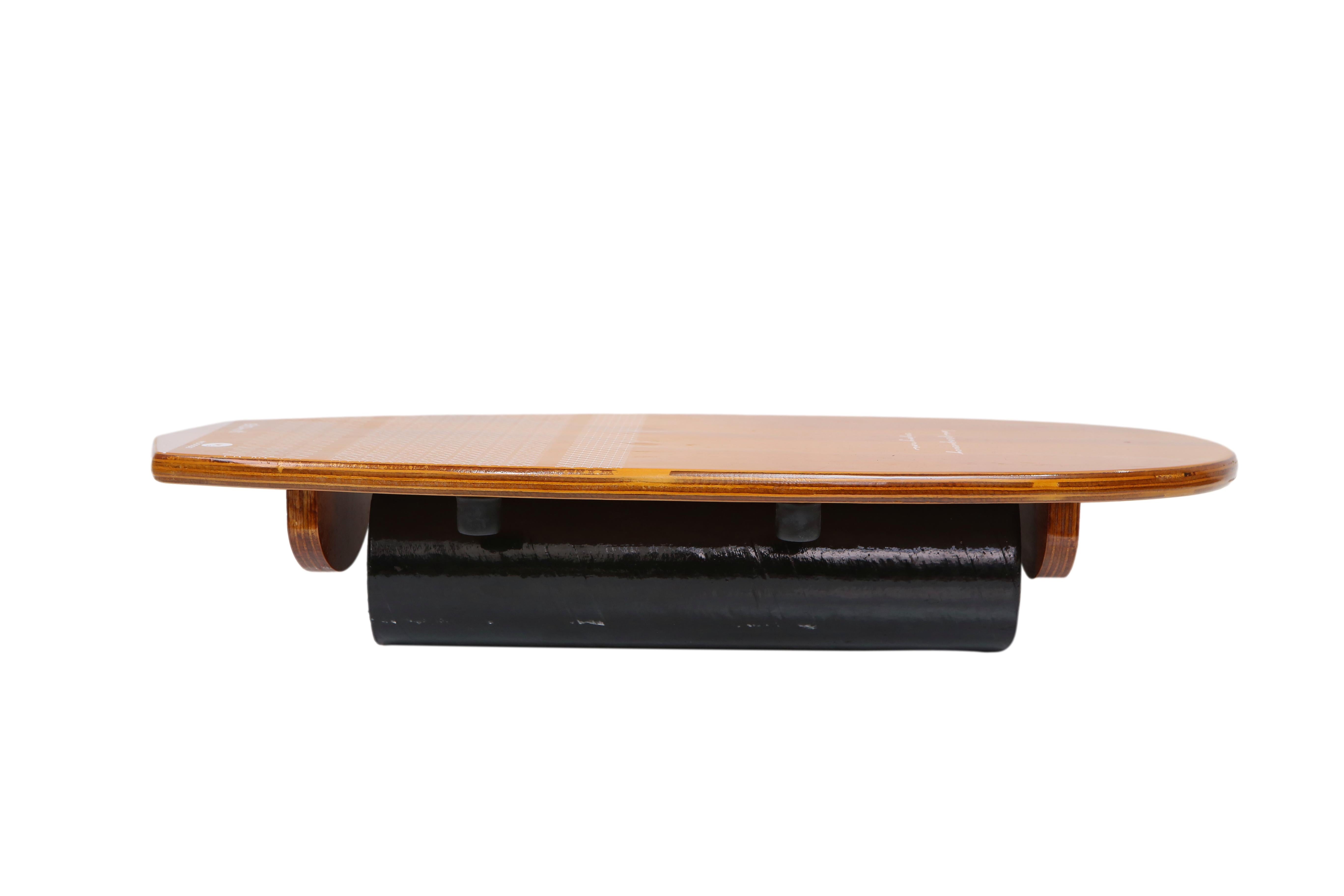 Prancha De Equilíbrio Yoga Moosse Ekomat Com Rolo 70cm X 35cm X 18cm