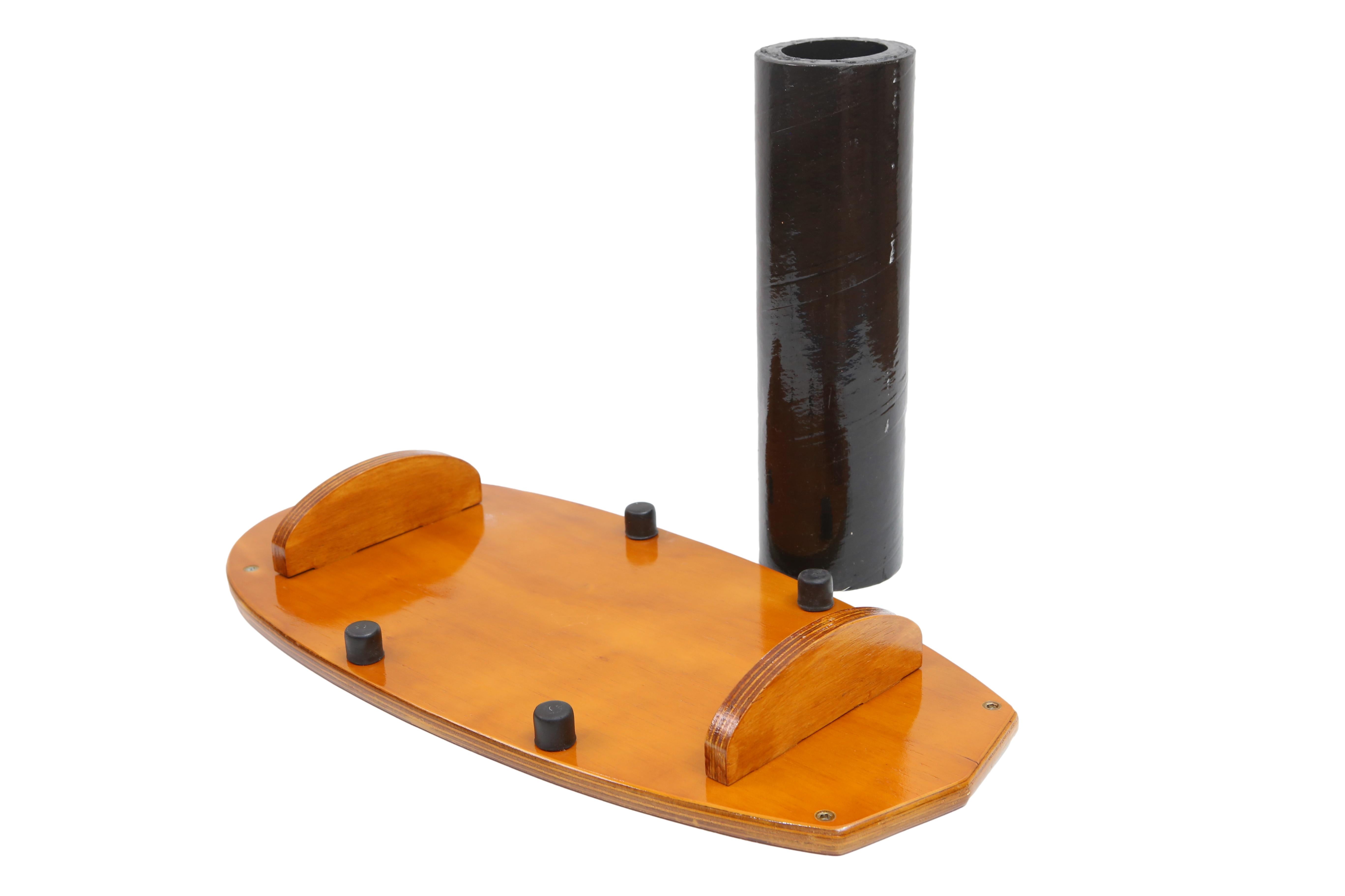 Prancha De Equilíbrio Yoga Moosse Ekomat Com Rolo 70cm X 35cm X 18cm