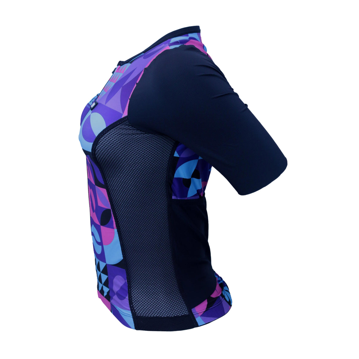 Jersey Feminina EXM Coffee Run Bike Roxo / Rosa / Azul - Tamanho P