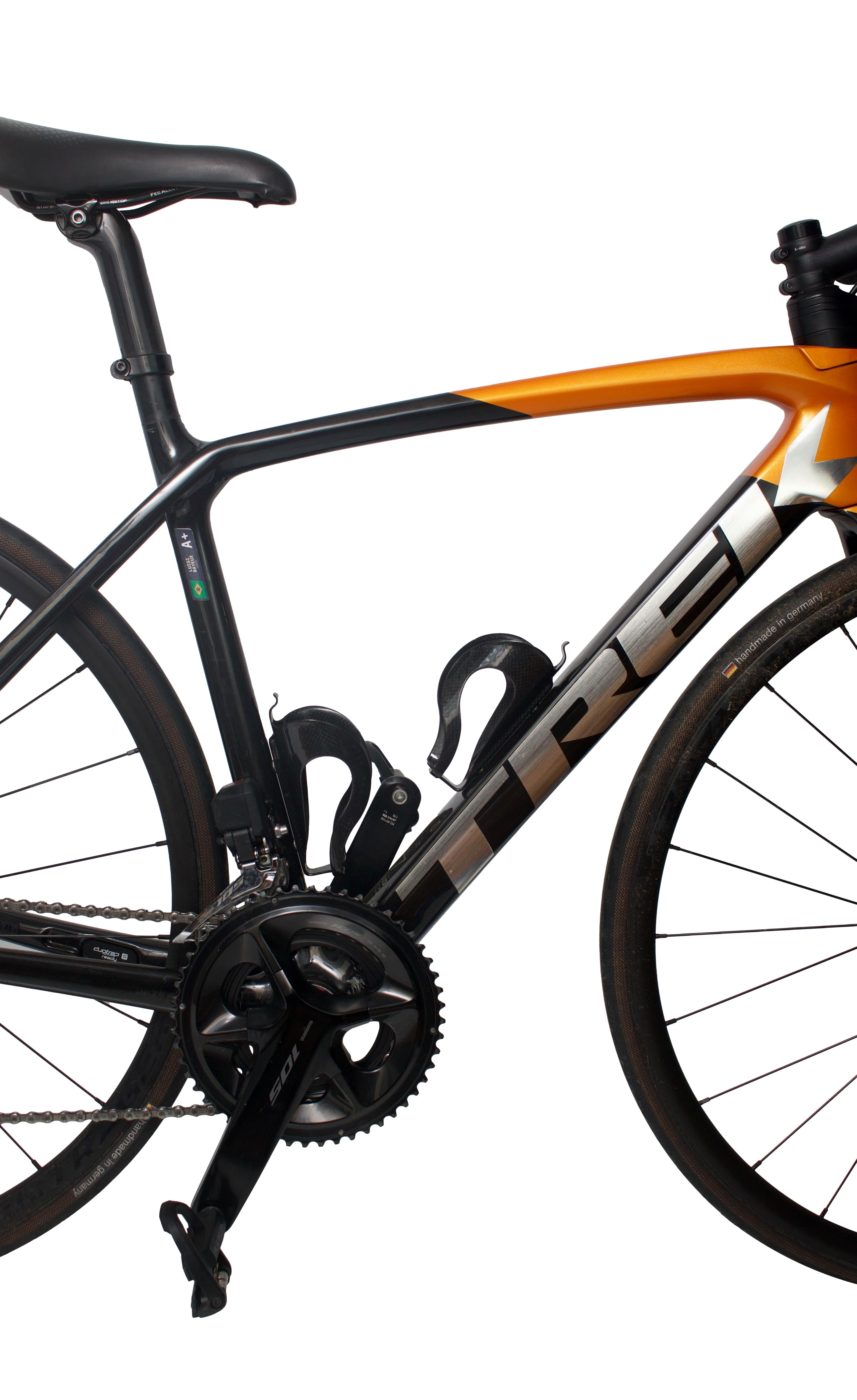 Bicicleta Trek Émonda SL Disc Preta e Laranja