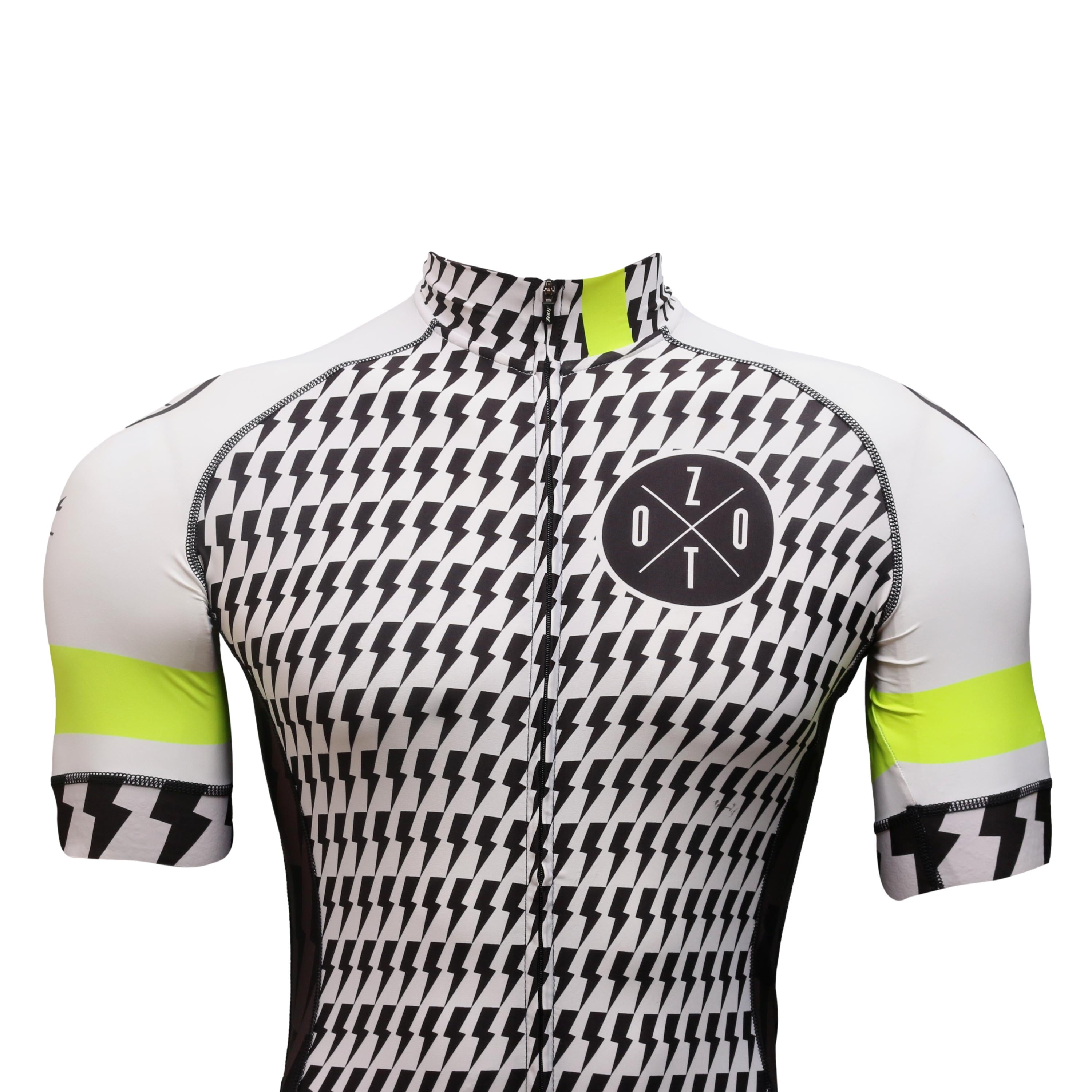 Jersey Masculina Ciclismo Zoot LTD Edition Branco / Preto/ Verde Neon - Tamanho M
