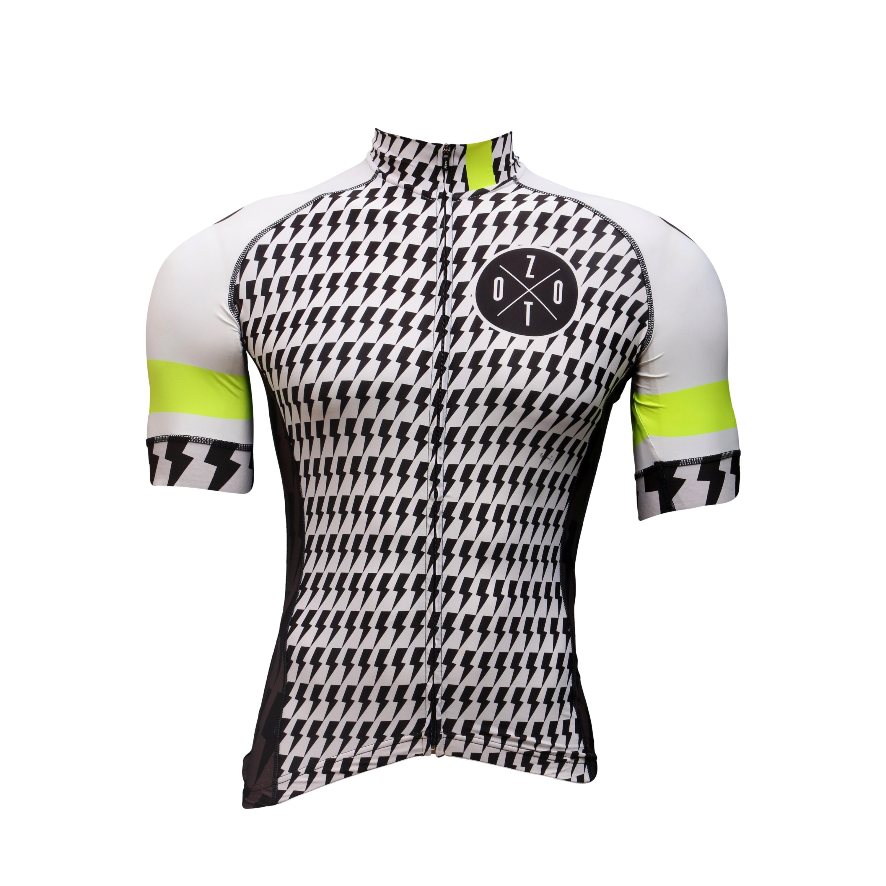 Jersey Masculina Ciclismo Zoot LTD Edition Branco / Preto/ Verde Neon - Tamanho M