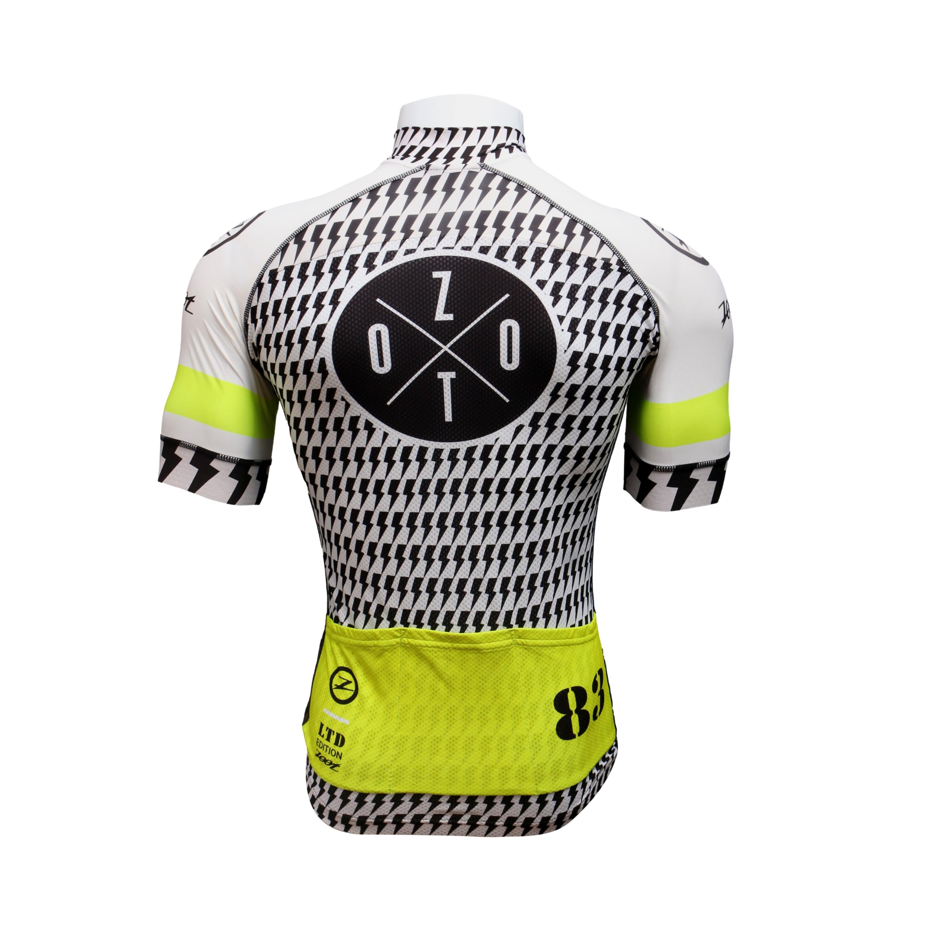 Jersey Masculina Ciclismo Zoot LTD Edition Branco / Preto/ Verde Neon - Tamanho M