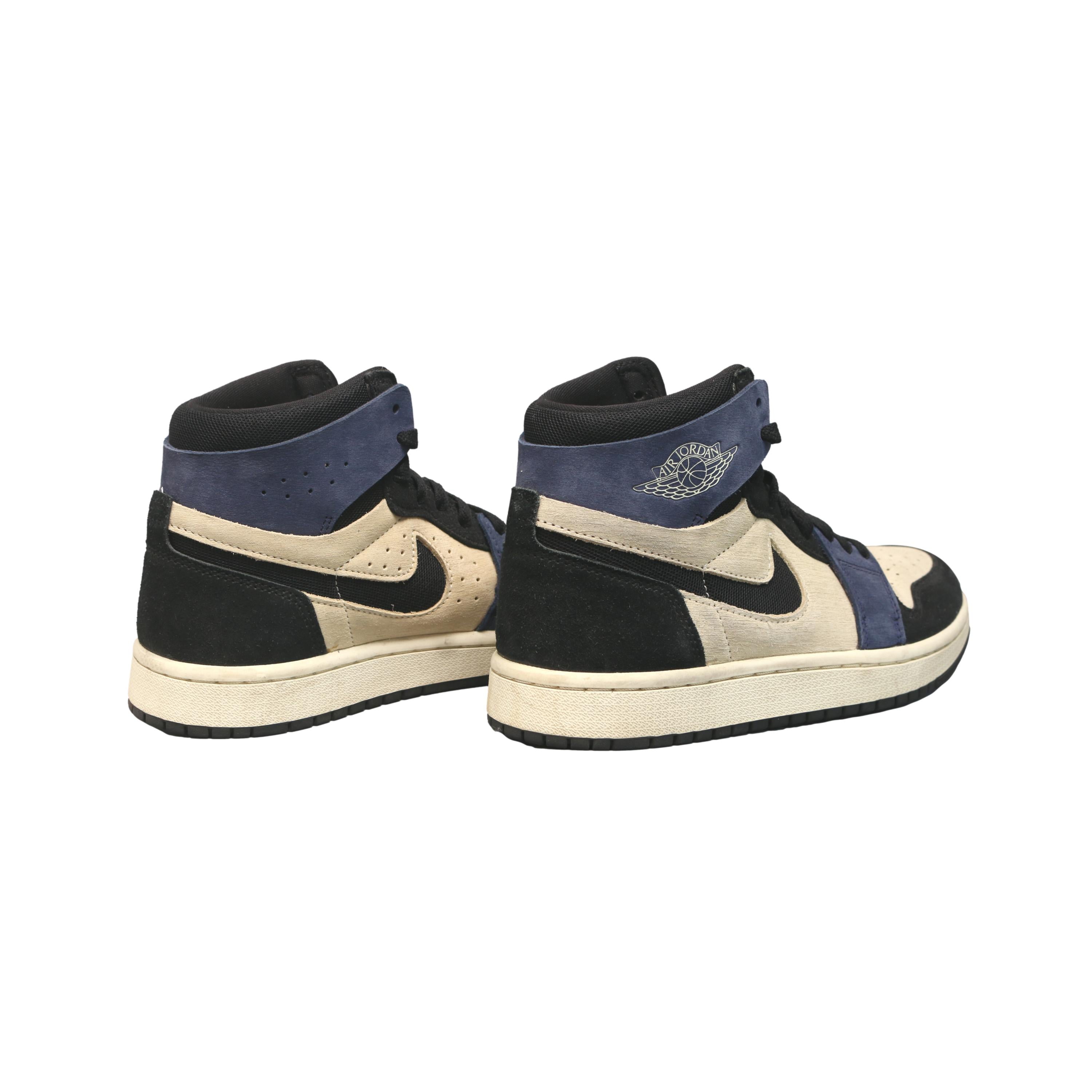 Tênis Infantil Nike Air Jordan 1 High Zoom Comfort Psychic Cano Alto Azul Marinho e Preto - Tamanho 7.5 US
