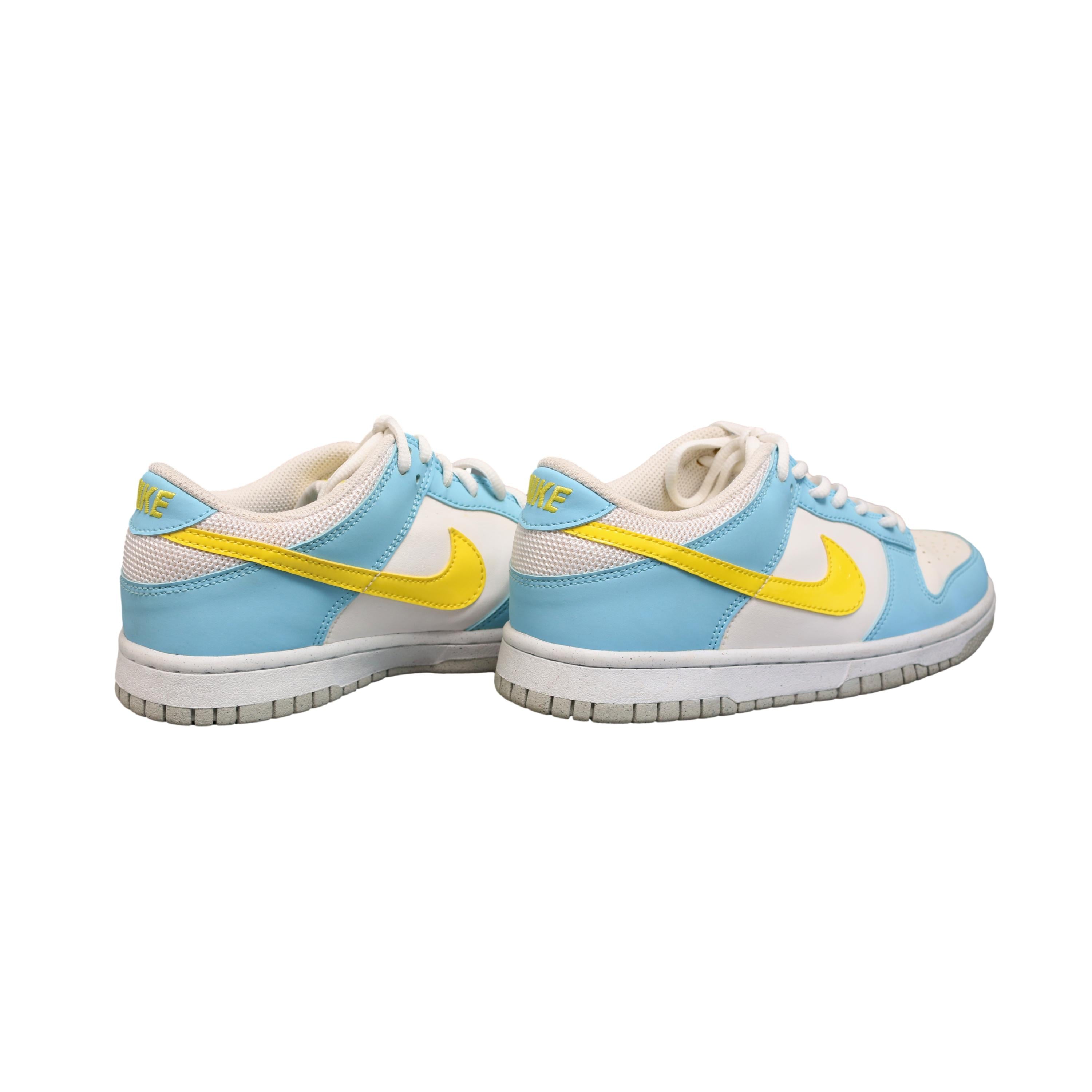 Tênis Infantil Nike Jordan 1 Azul Claro, Branco e Amarelo - Tamanho 5.5 US