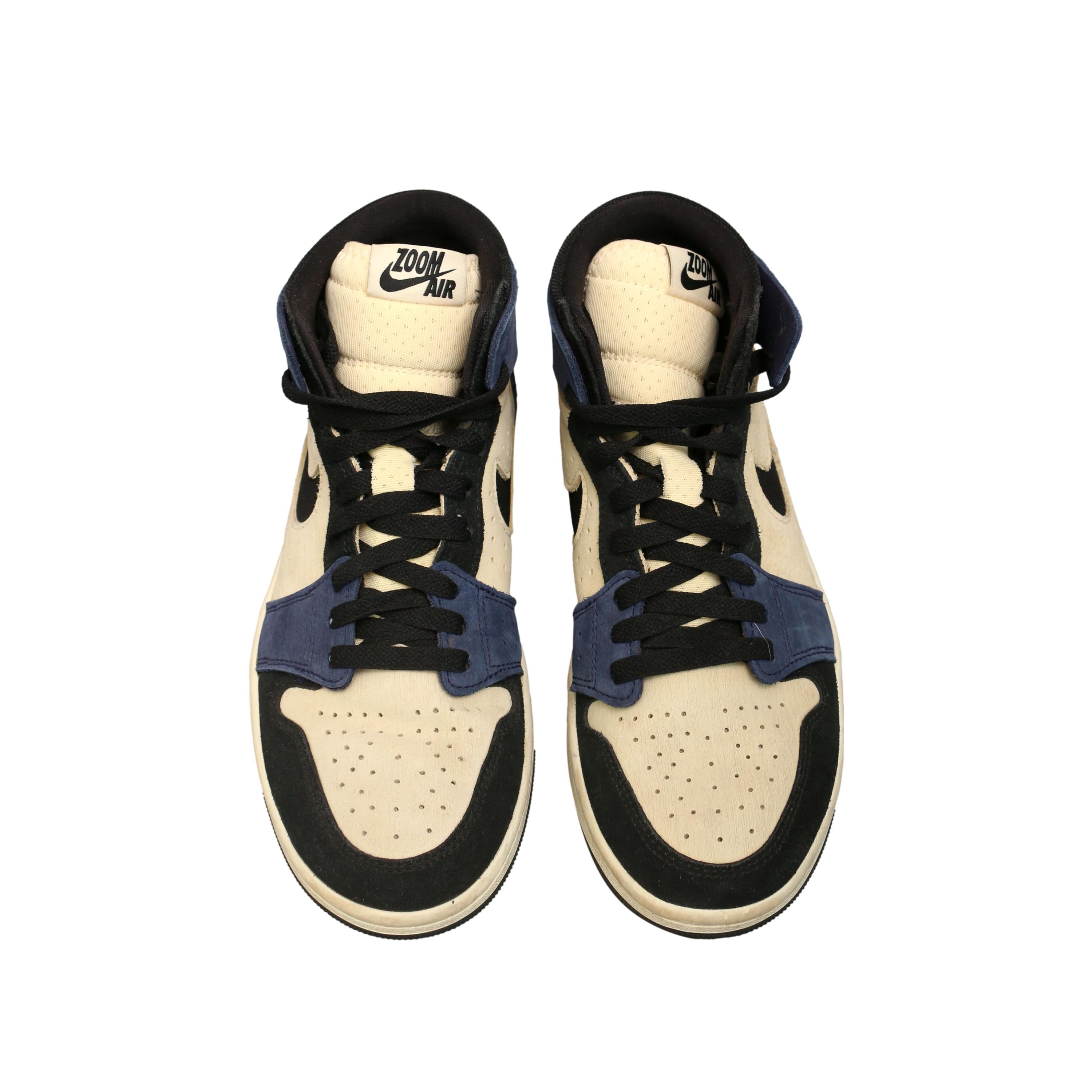 Tênis Infantil Nike Air Jordan 1 High Zoom Comfort Psychic Cano Alto Azul Marinho e Preto - Tamanho 7.5 US