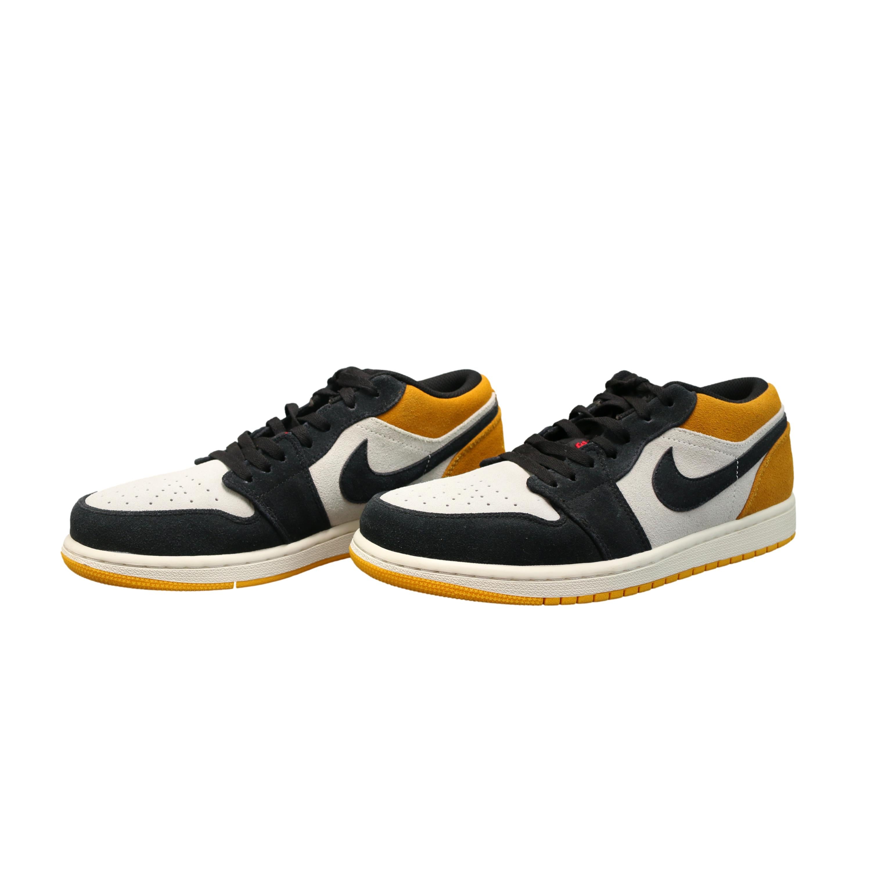 Tênis Nike Air Jordan 1 Low Yellow Ochre Amarelo, Preto e Branco - Tamanho 9.5 US