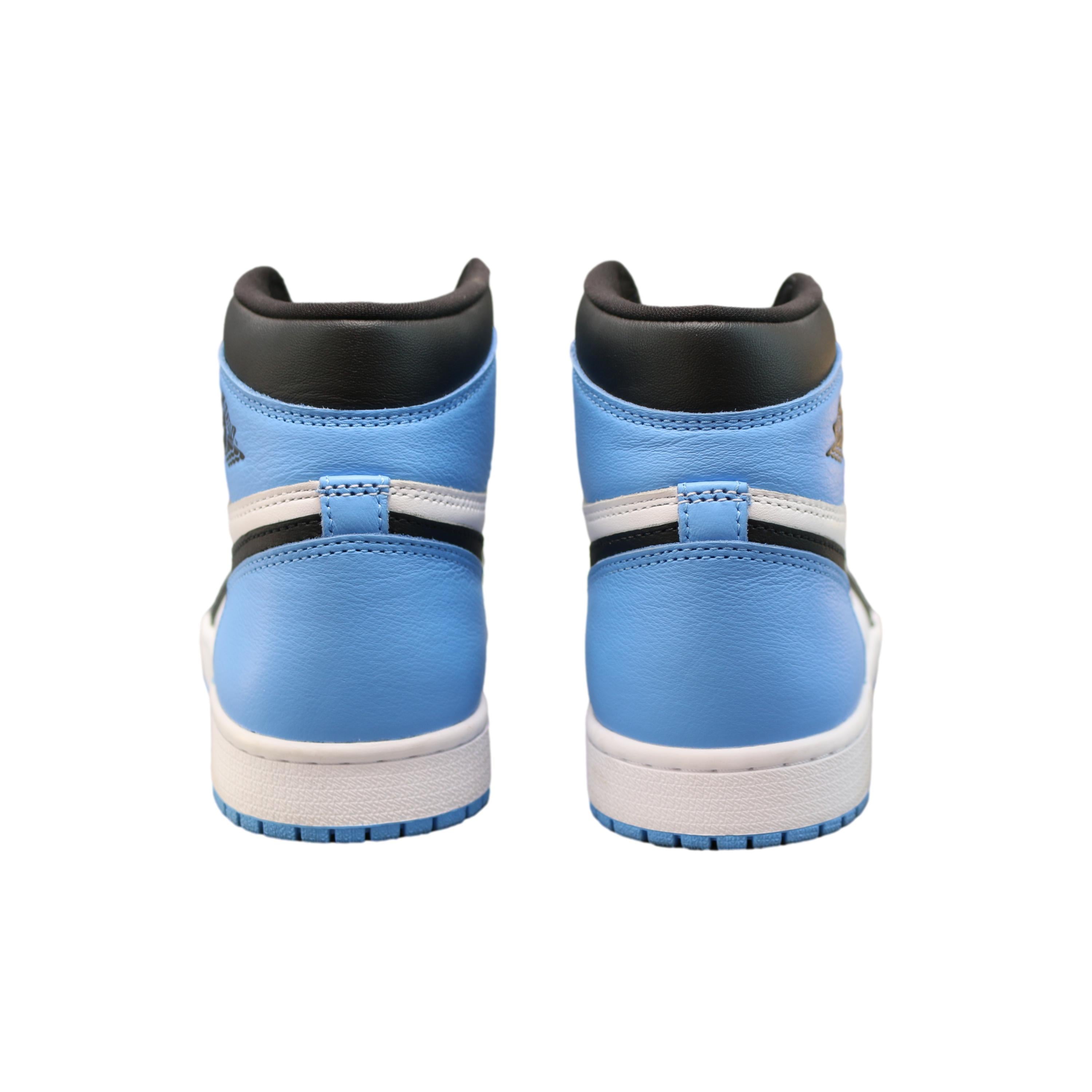 Tênis Infantil Nike Air Jordan 1 Retro High OG University Azul, Branco e Preto - Tamanho 7.5 US
