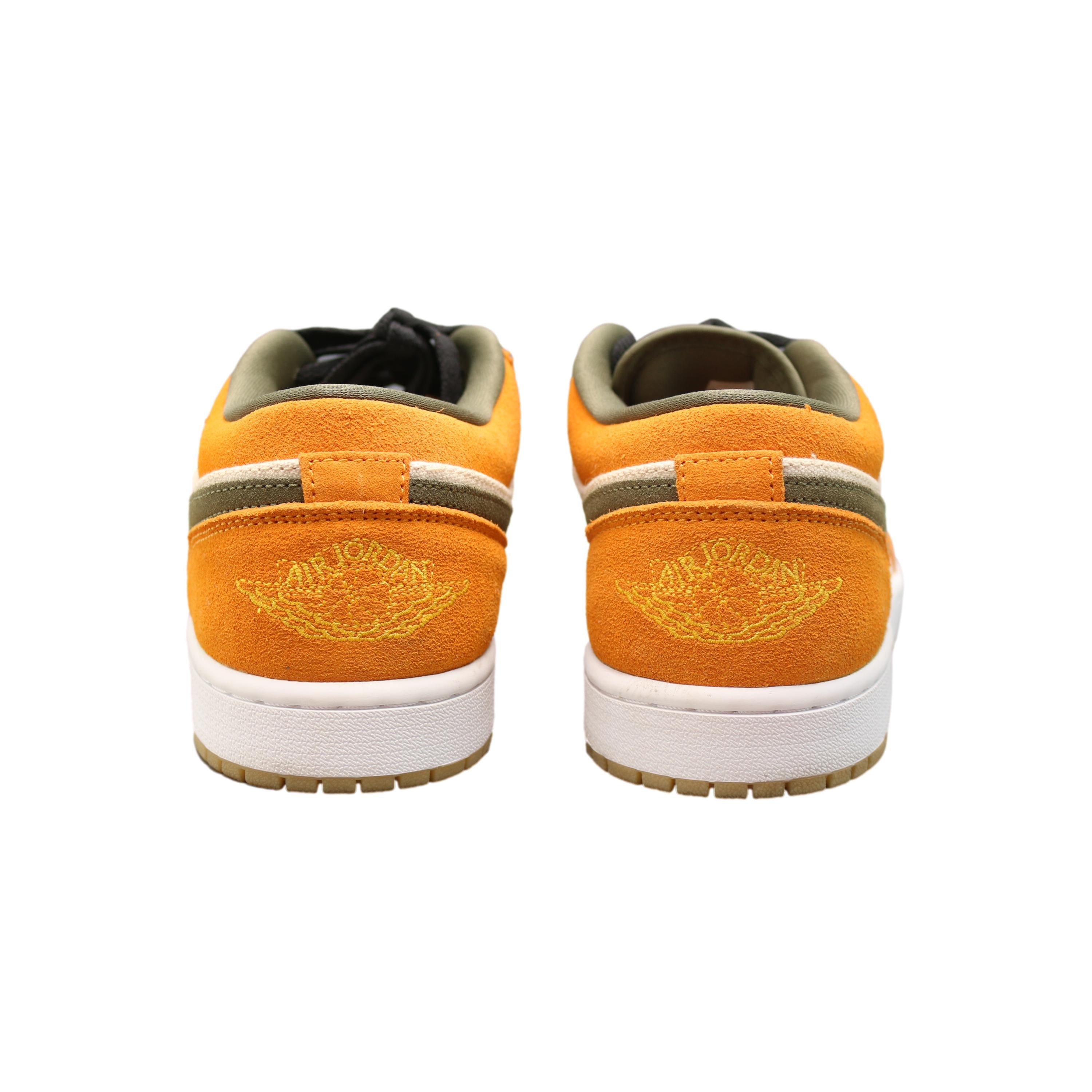 Tênis Nike Air Jordan 1 Low Vivid Laranja e Verde - Tamanho 8.5 US