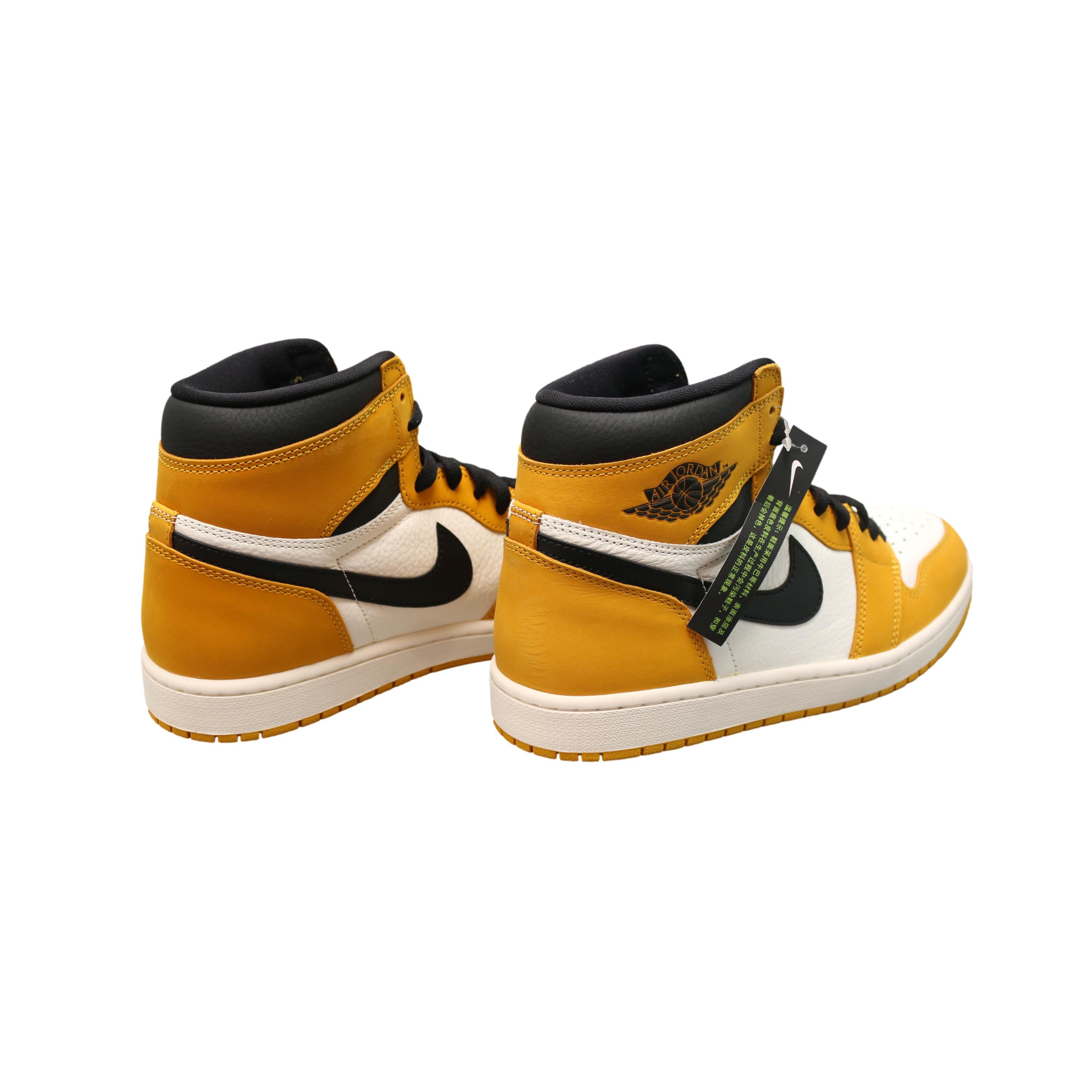 Tênis Masculino Nike Air Jordan 1 Retro High OG Pollen Cano Alto Amarelo e Preto - Tamanho 9.5 US
