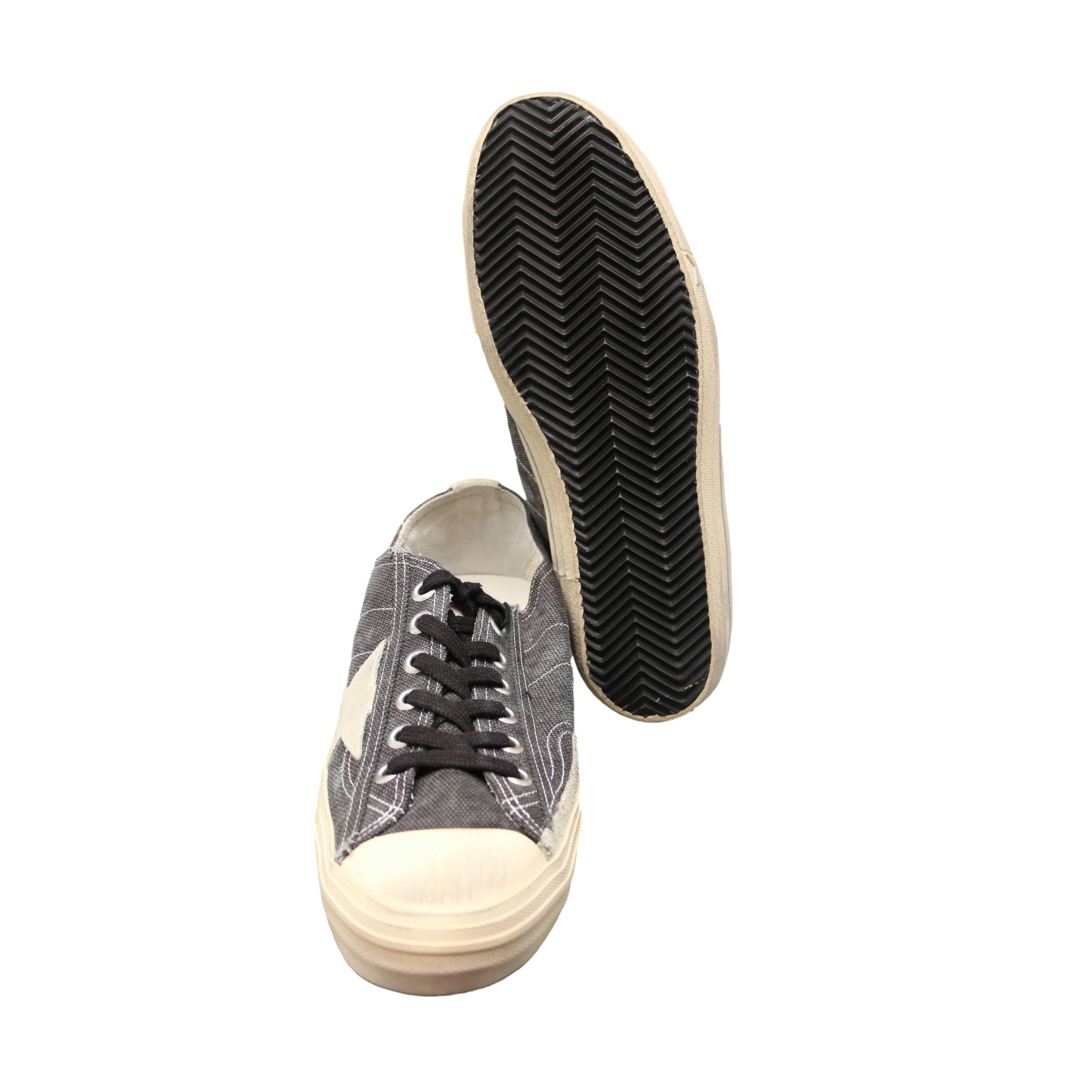Tênis Masculino Golden Goose V-Star Canvas Cinza Grafite - Tamanho 42 Brasil
