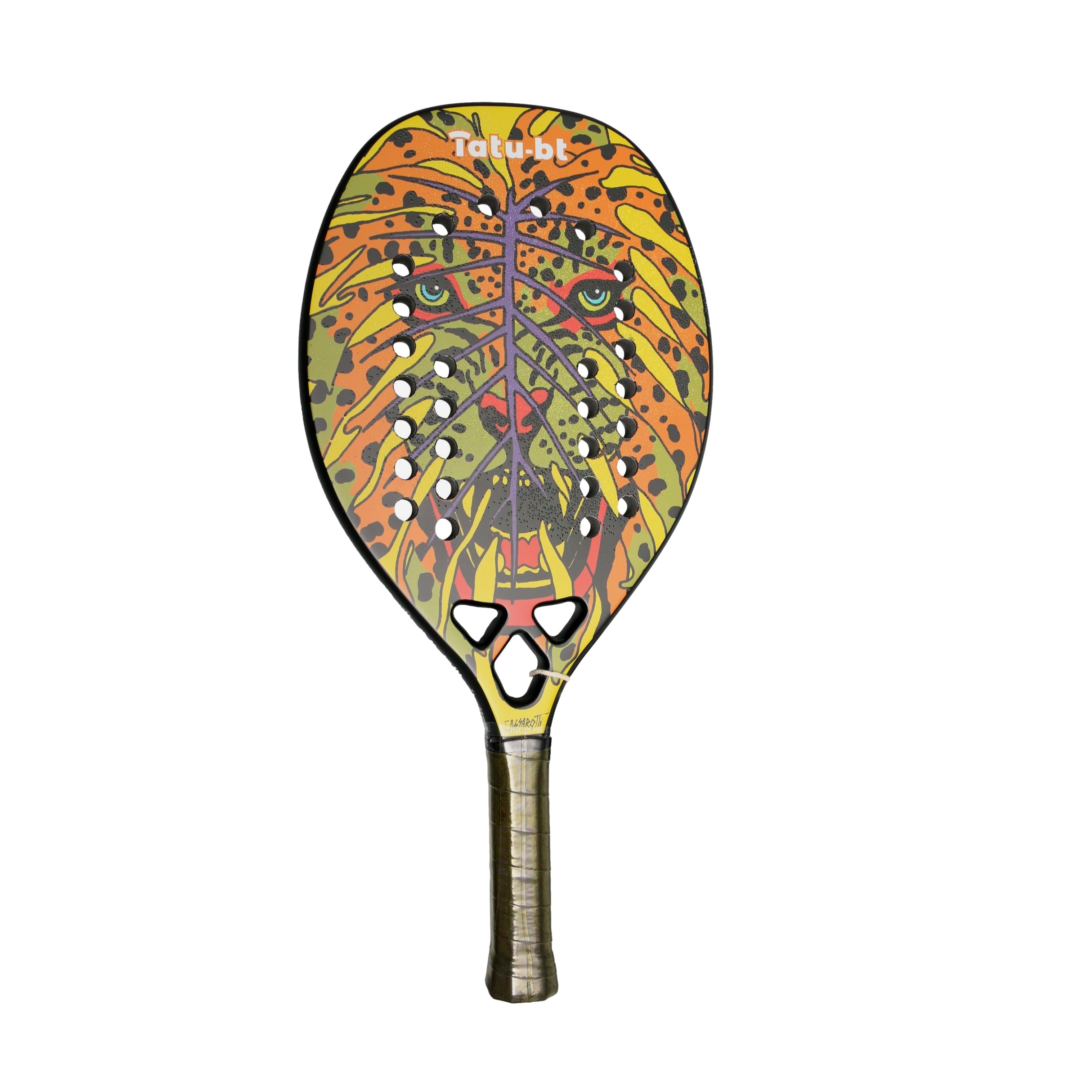 Raquete Unissex Beach Tennis Tatu Onça Kevlar Com Capa - Tamanho 500mm X 22mm