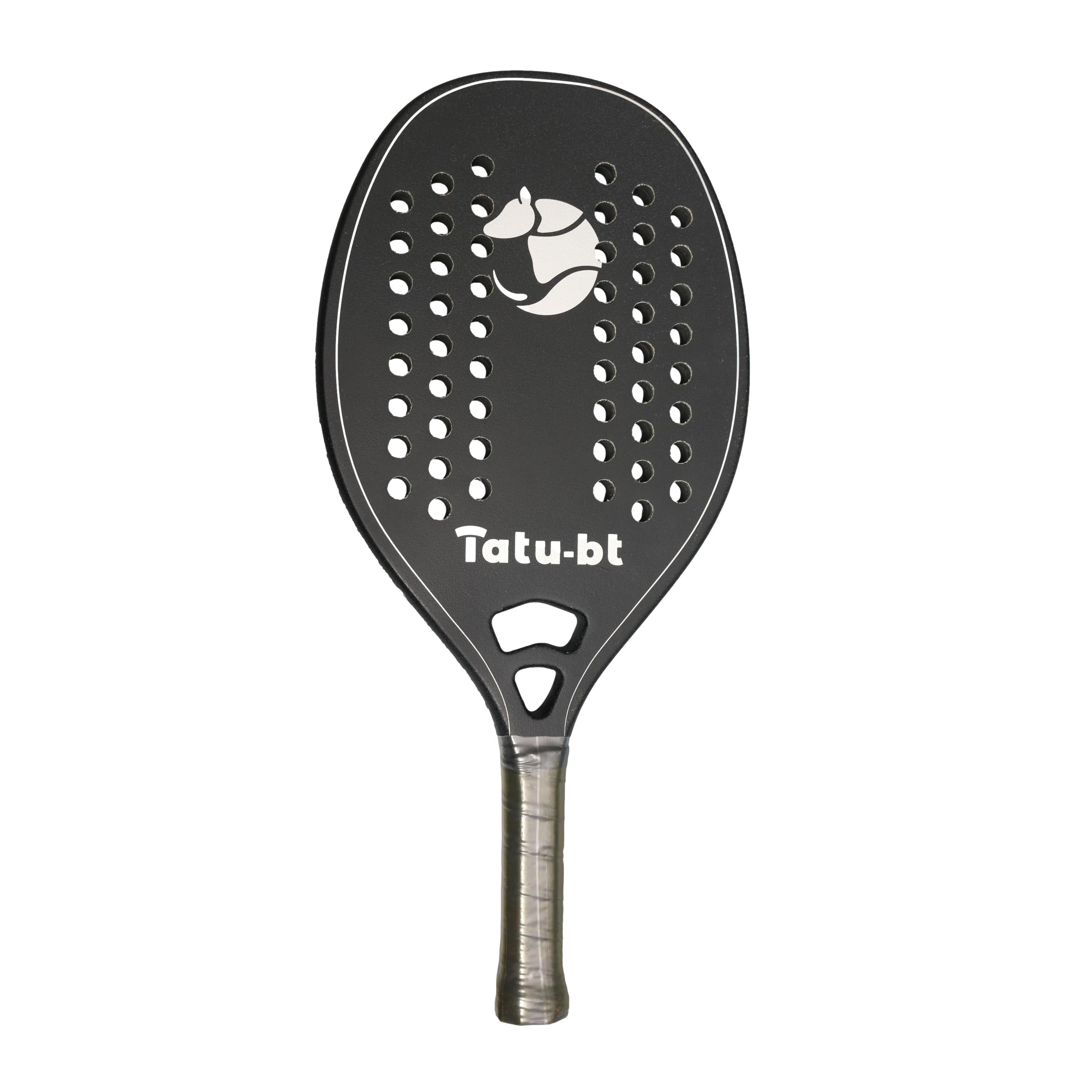 Raquete Unissex Beach Tennis Tatu Kevlar All Black Limited Edition Com Capa - Tamanho 500mm X 22mm