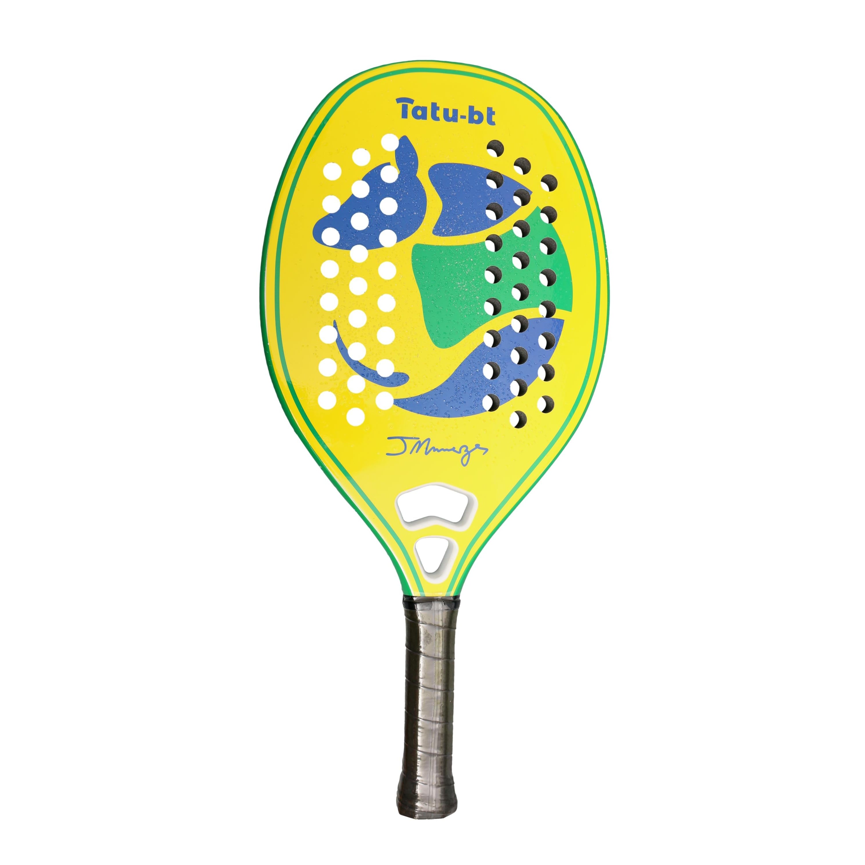 Raquete Unissex Beach Tennis Tatu Fibra João Menezes Brasil Com Capa - Tamanho 500mm X 22mm