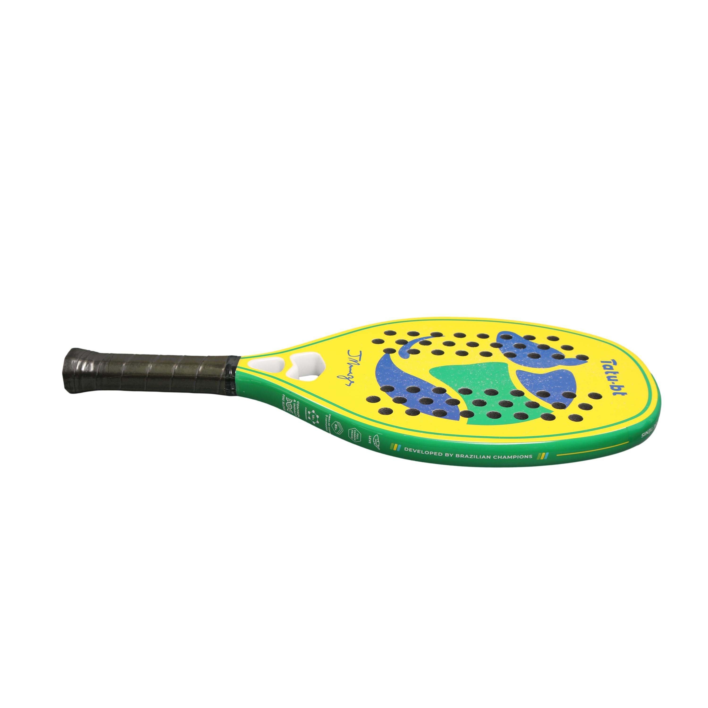 Raquete Unissex Beach Tennis Tatu Fibra João Menezes Brasil Com Capa - Tamanho 500mm X 22mm
