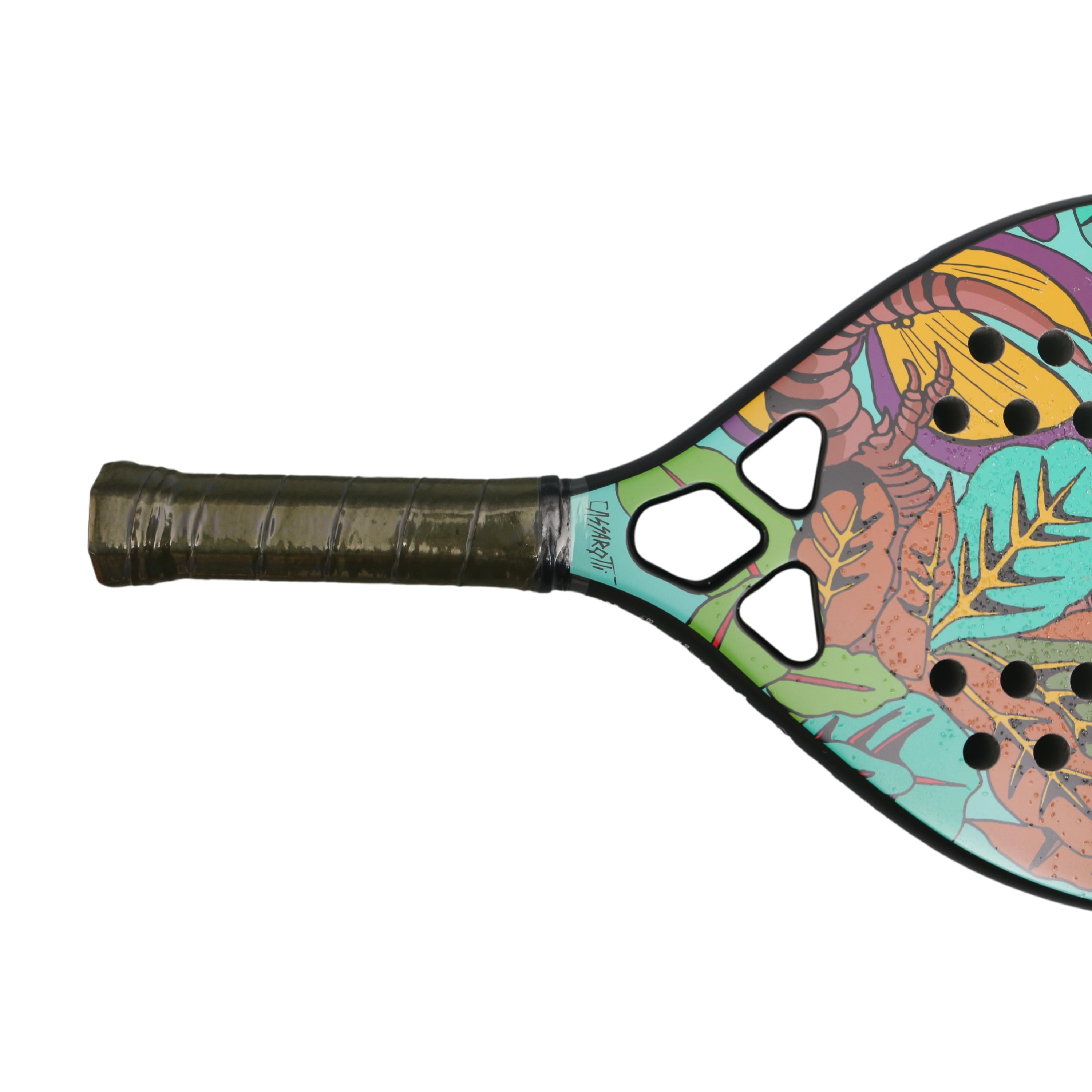 Raquete Beach Tennis Tatu-bt Arte Tucano 3K Com Capa - Tamanho 500mm X 22mm