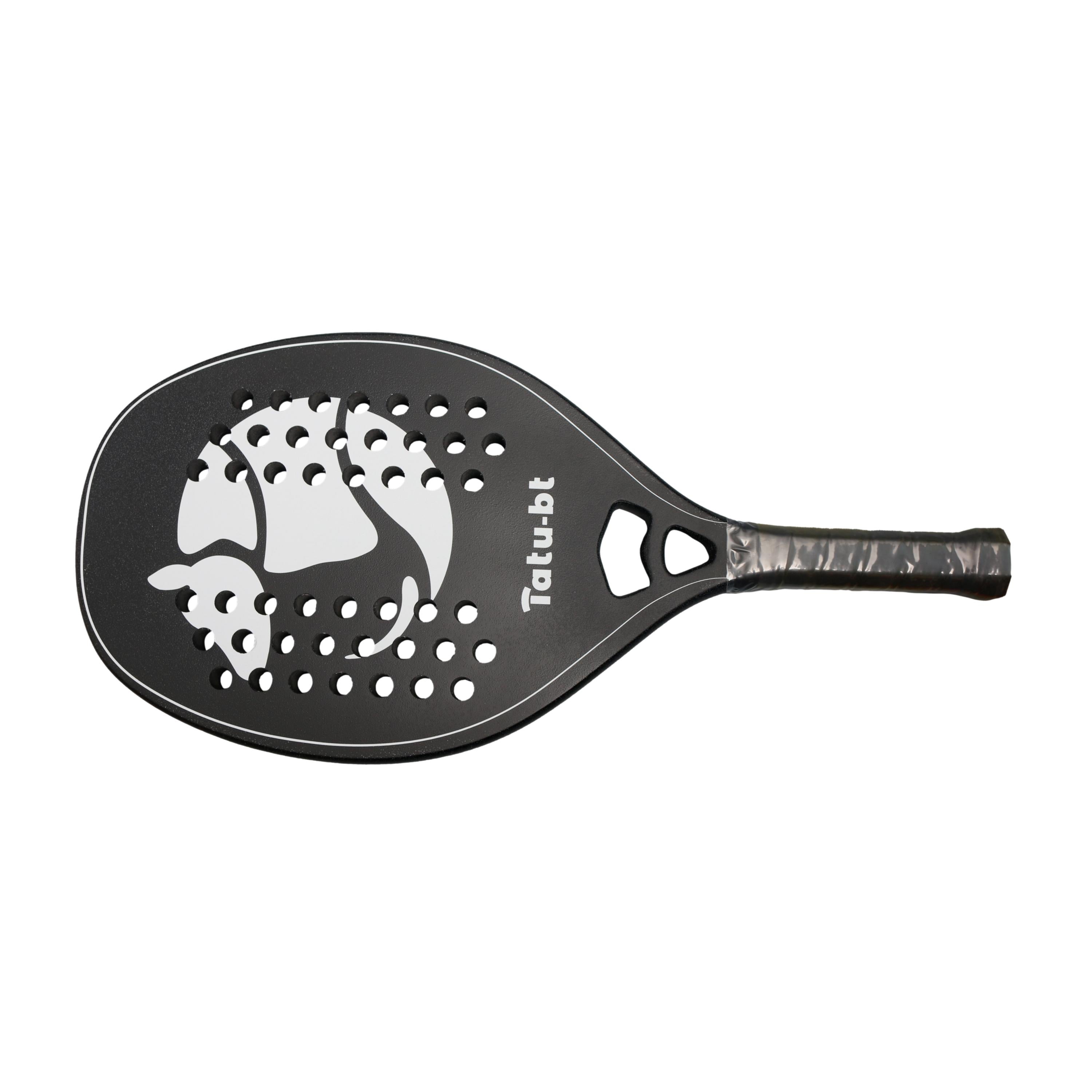 Raquete Beach Tennis Tatu-bt Carbono 3k All Black Limited Edition Com Capa - Tamanho 500mm X 22mm