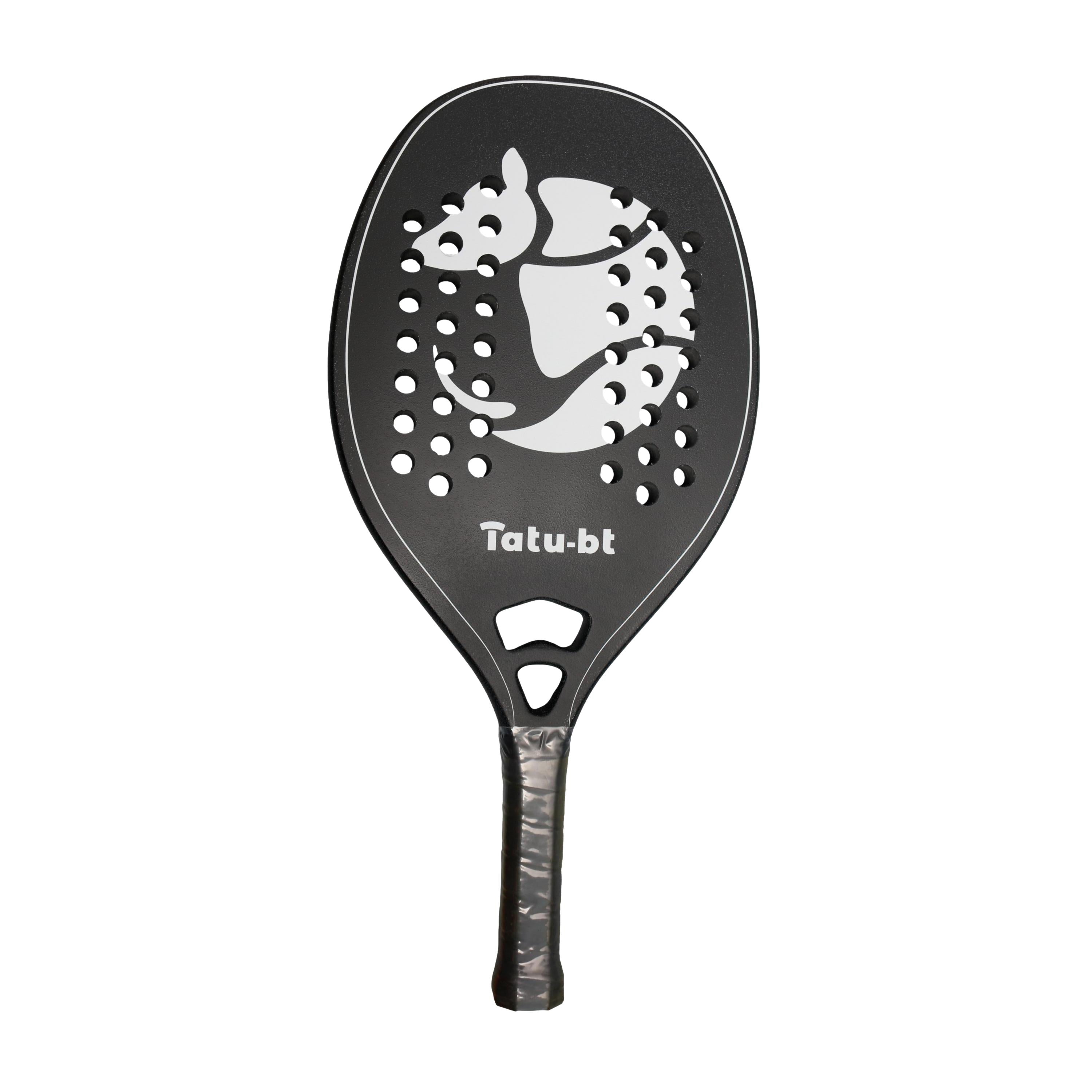 Raquete Unissex Beach Tennis Tatu Carbono All Black Limited Edition Com Capa - Tamanho 500mm X 22mm