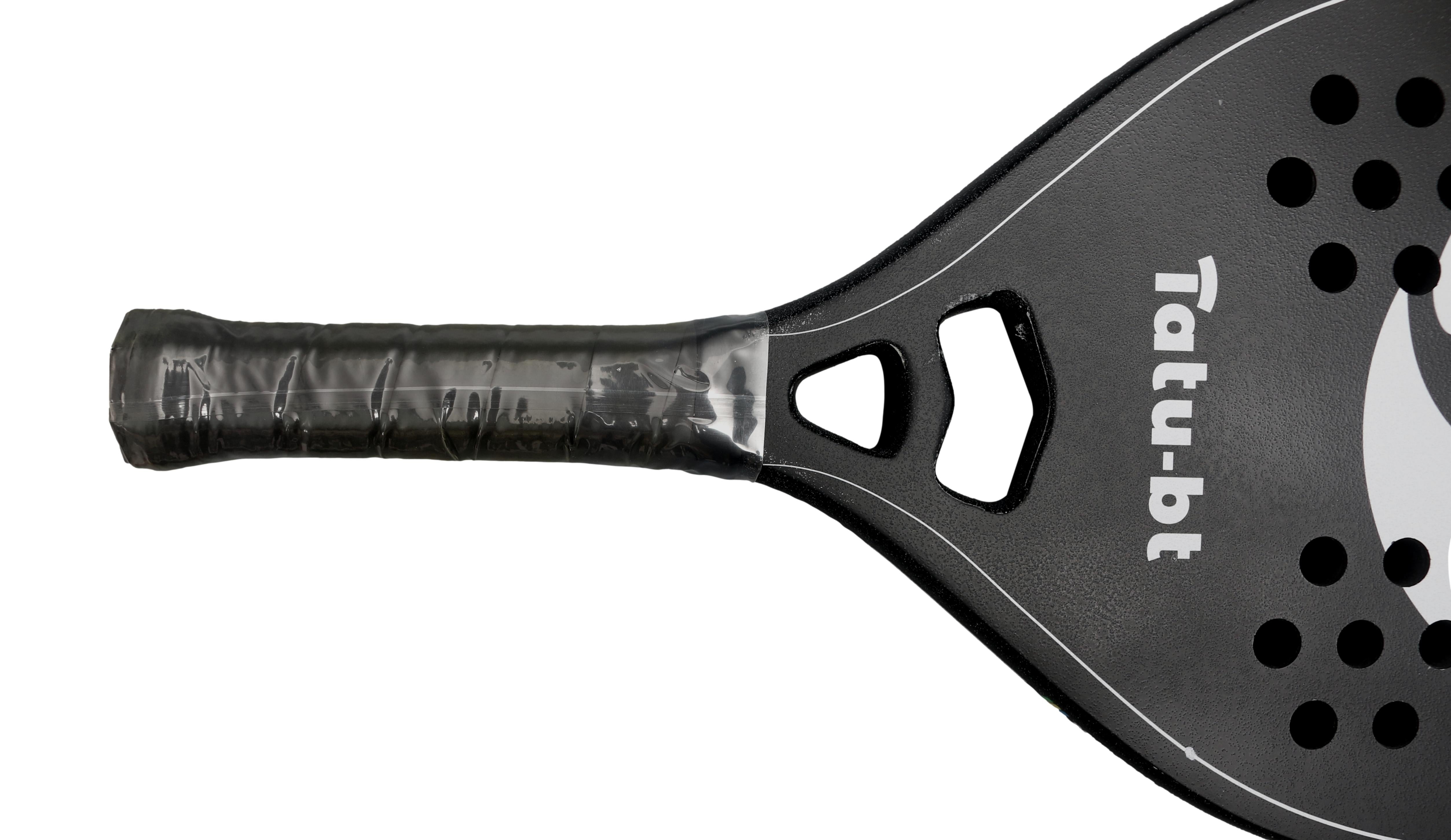 Raquete Beach Tennis Tatu-bt Carbono 3k All Black Limited Edition Com Capa - Tamanho 500mm X 22mm