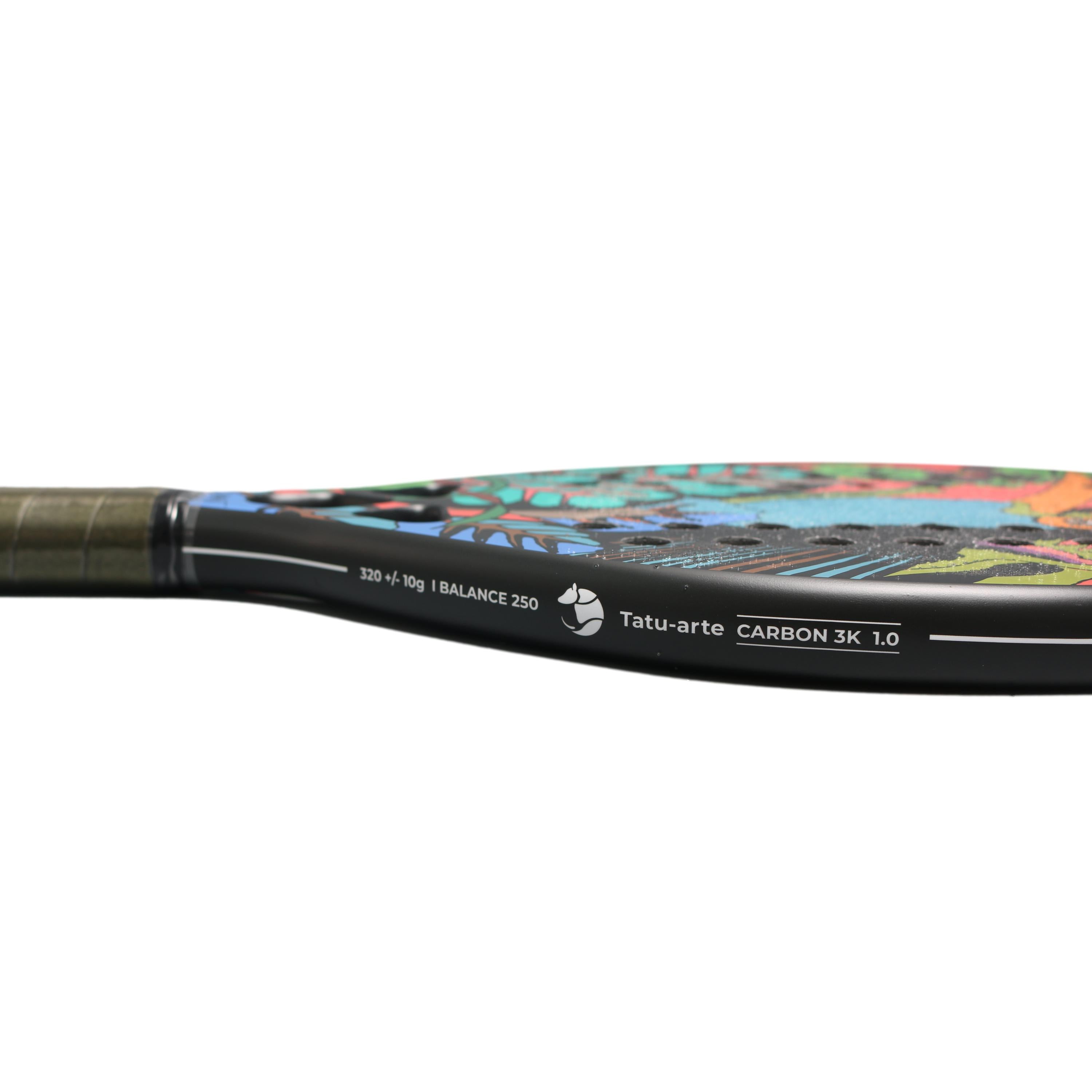 Raquete Beach Tennis Tatu-bt Arte Tucano 3K Com Capa - Tamanho 500mm X 22mm