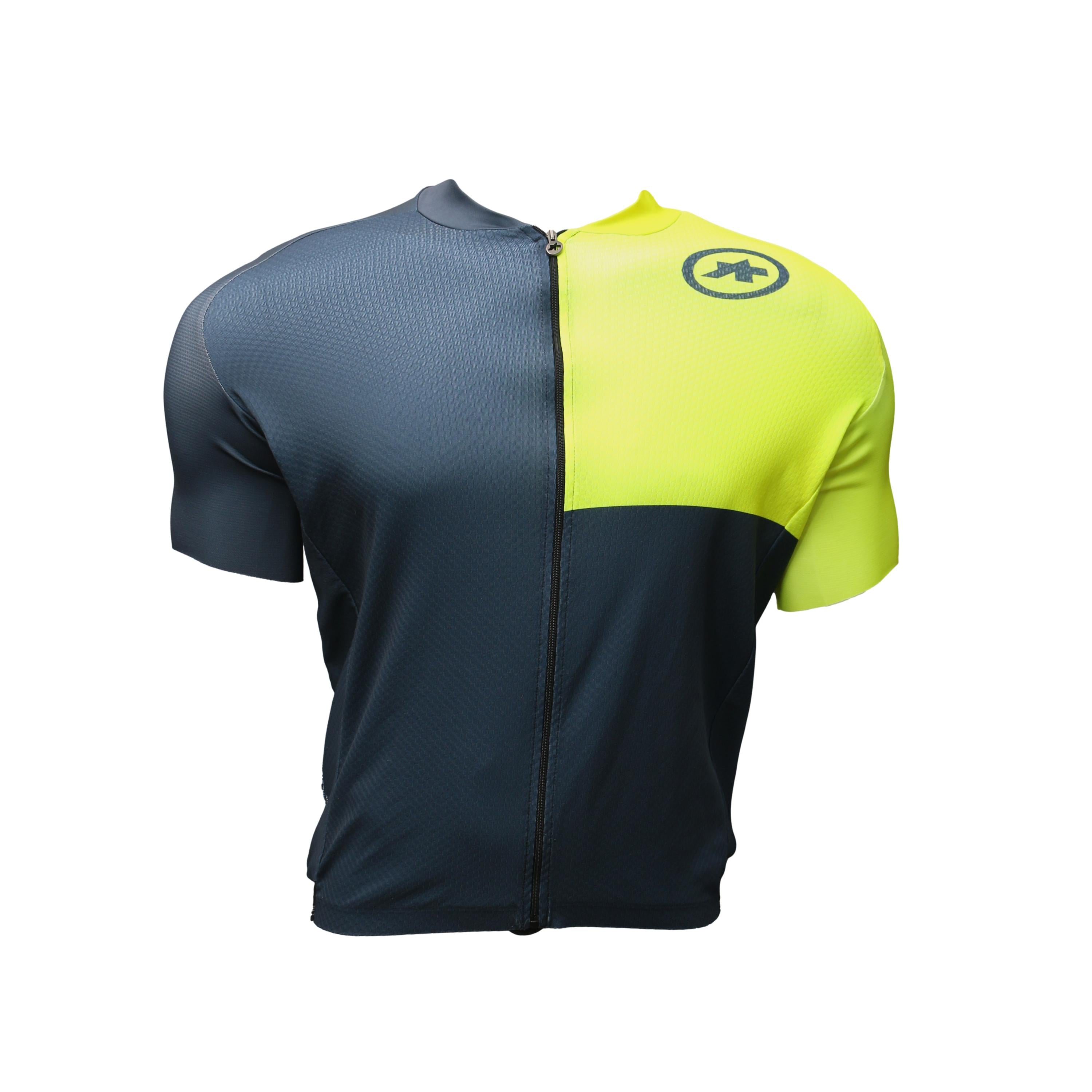 Jersey Masculina Ciclismo Assos Mille GT Cinza e Amarelo Neon - Tamanho XL
