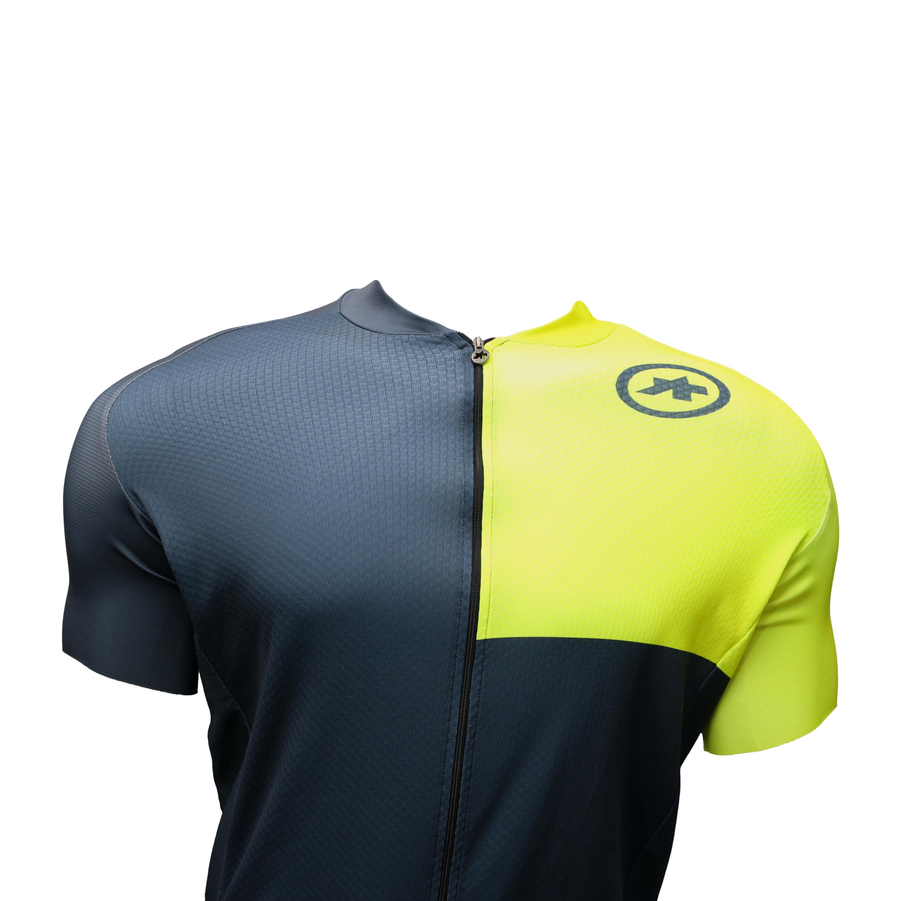 Jersey Masculina Ciclismo Assos Mille GT Cinza e Amarelo Neon - Tamanho XL