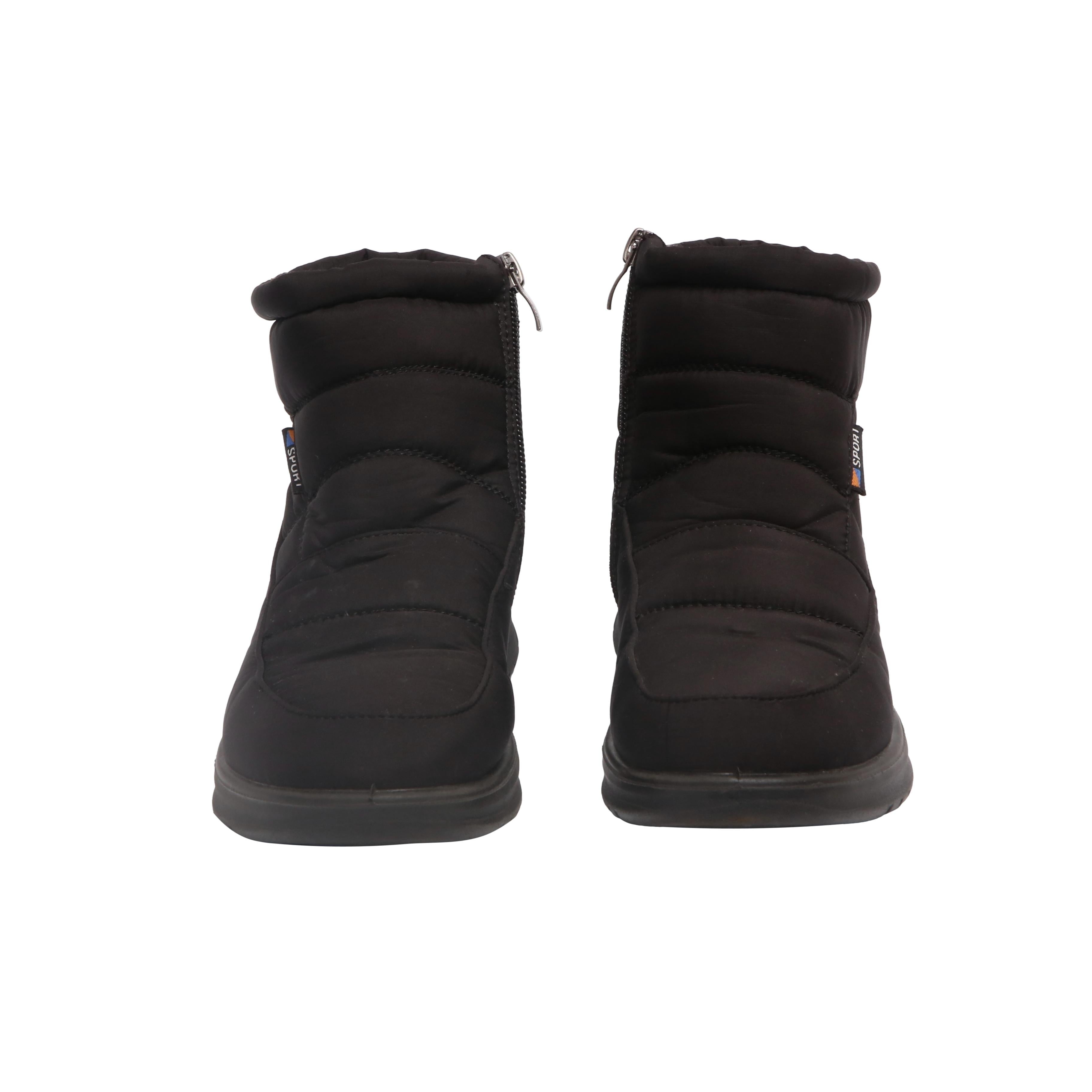 Bota Feminina Neve BJ Sport Impermeável Nylon Preta - Tamanho 37