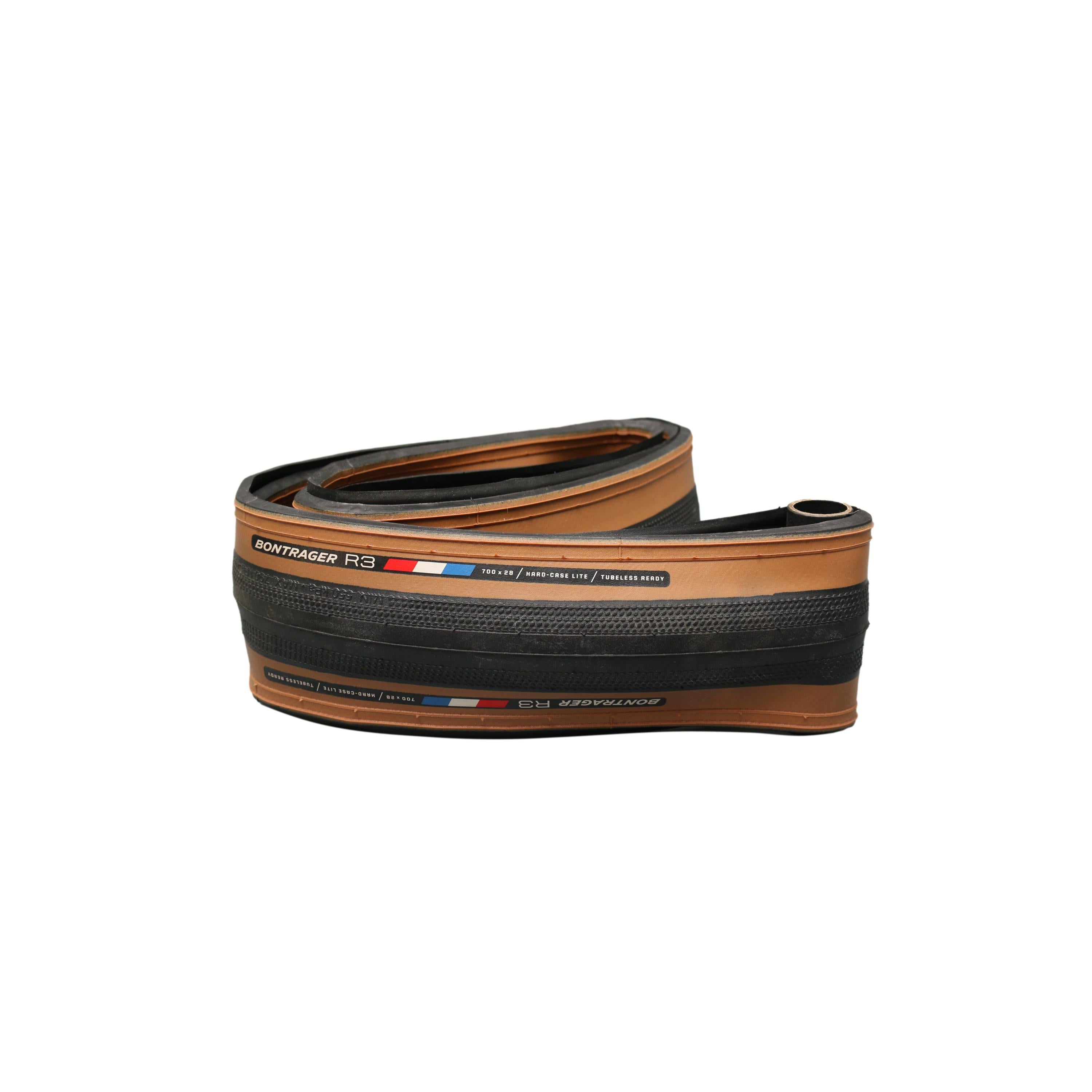 Par de Pneus Ciclismo Bontrager R3 Tubeless Ready Perfil Marrom - Tamanho 700X28