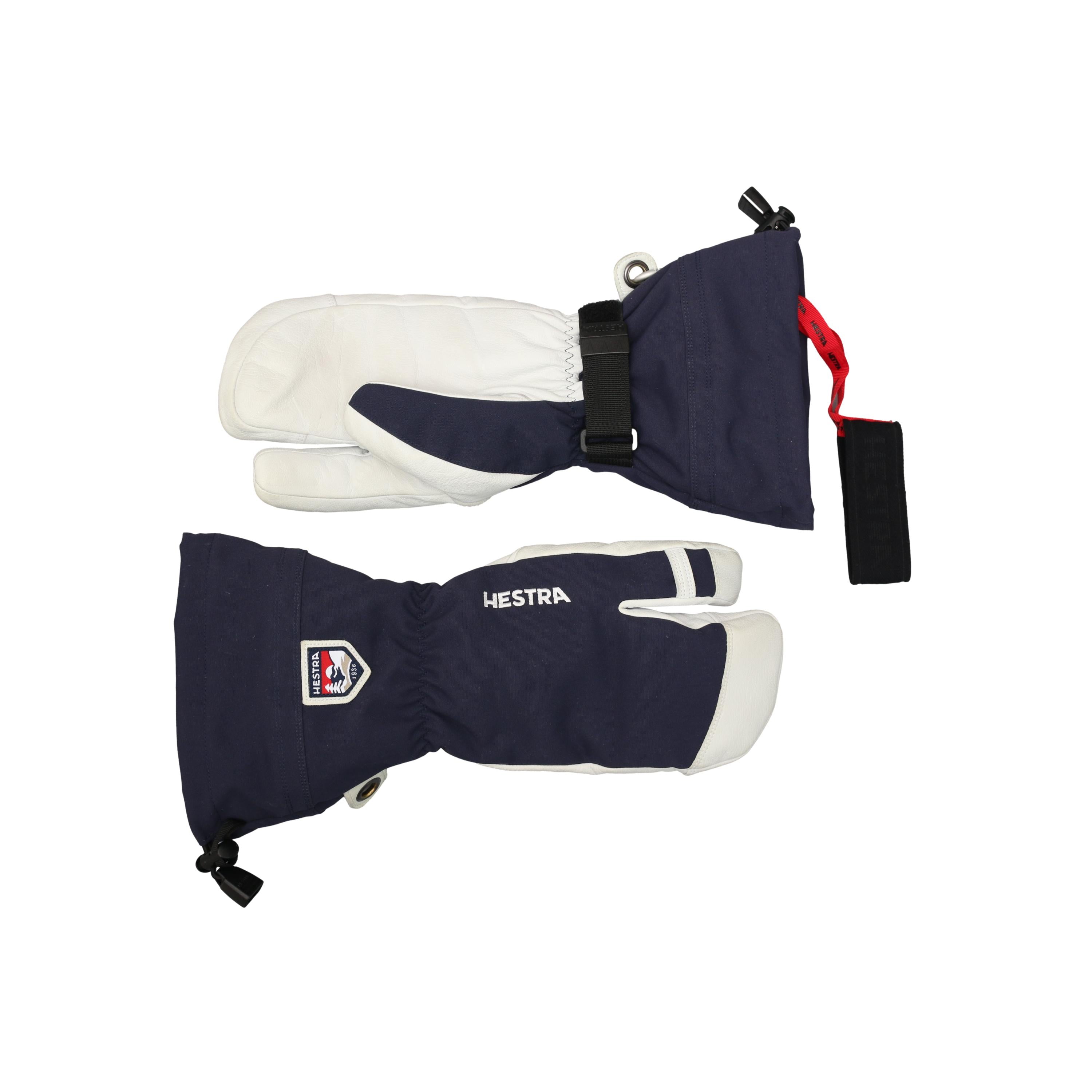 Luva Masculina Ski/Snowboard Hestra Heli Army Azul + Balm Original Leather - Tamanho 9