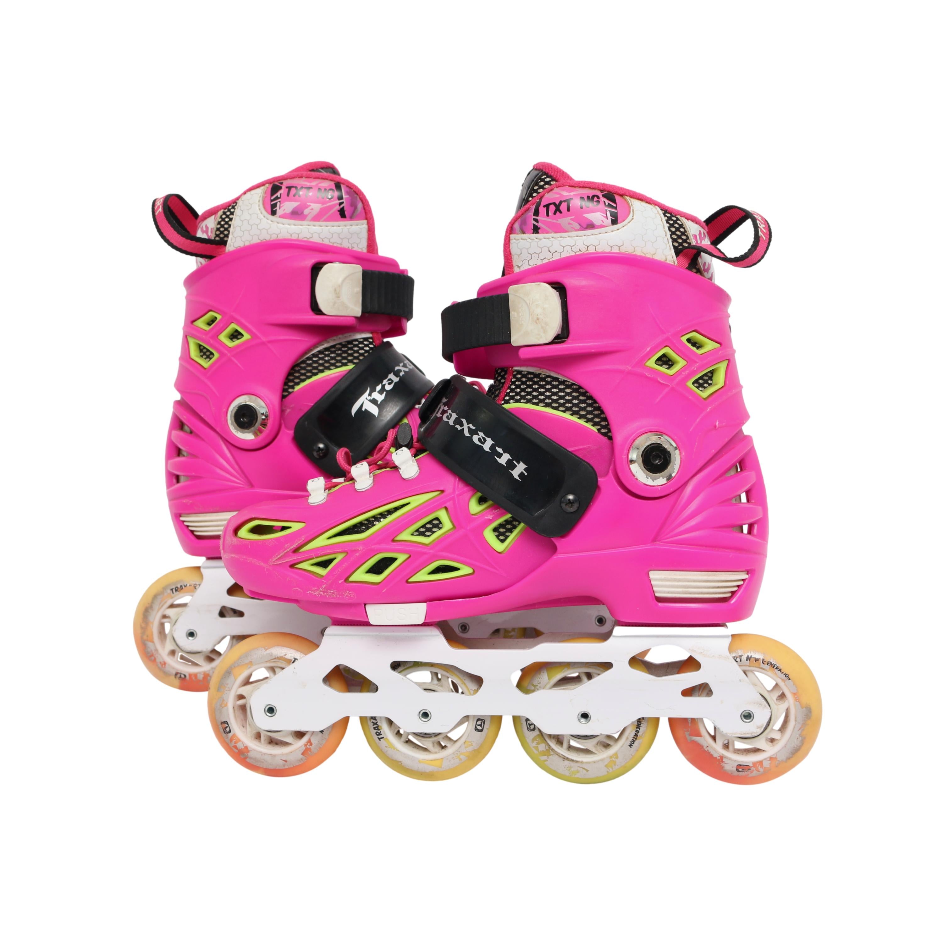 Patins Feminino Traxart New Generation Rosa - Tamanho P + Kit Proteção