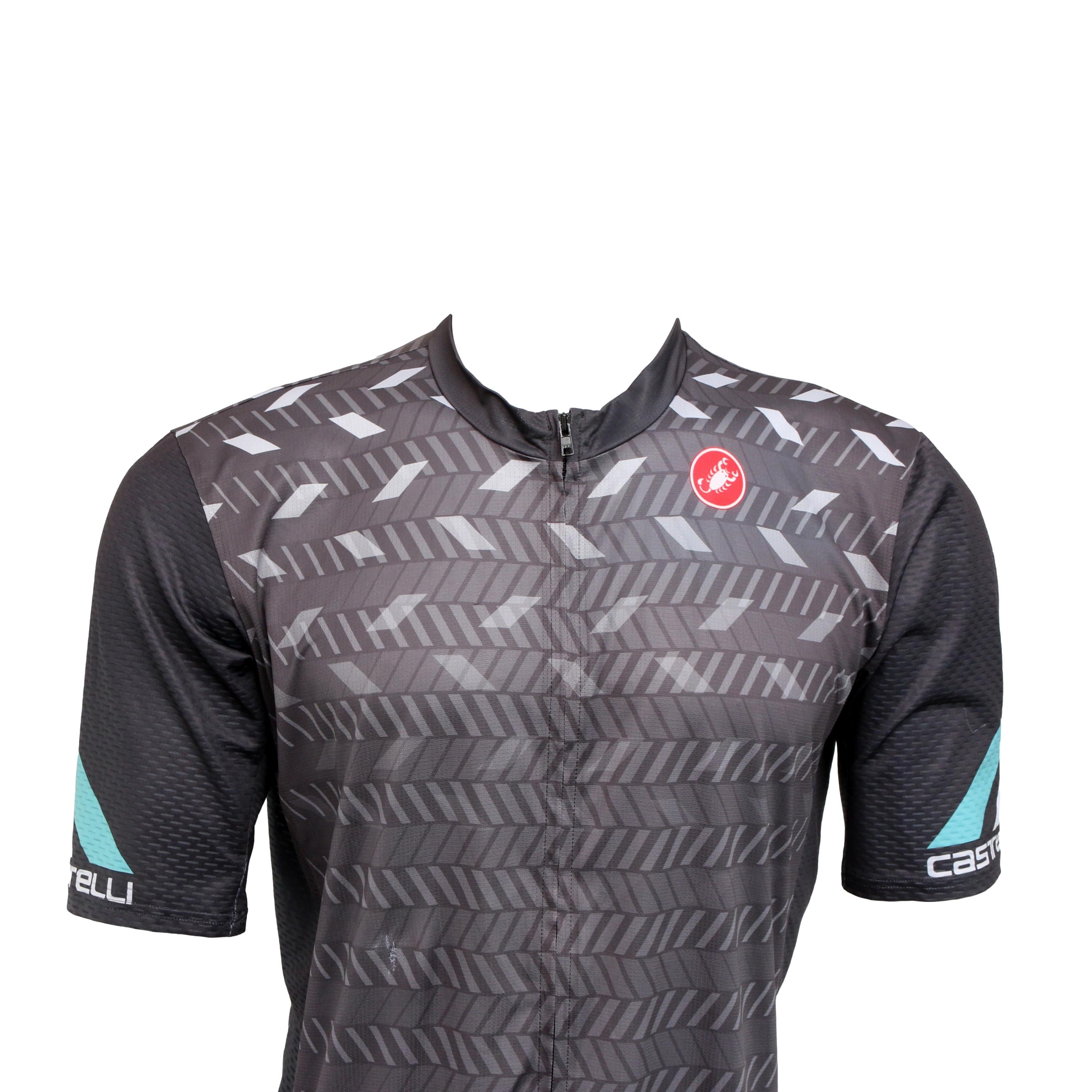 Jersey Masculina Ciclismo Castelli Cinza com barras - Tamanho 3XL