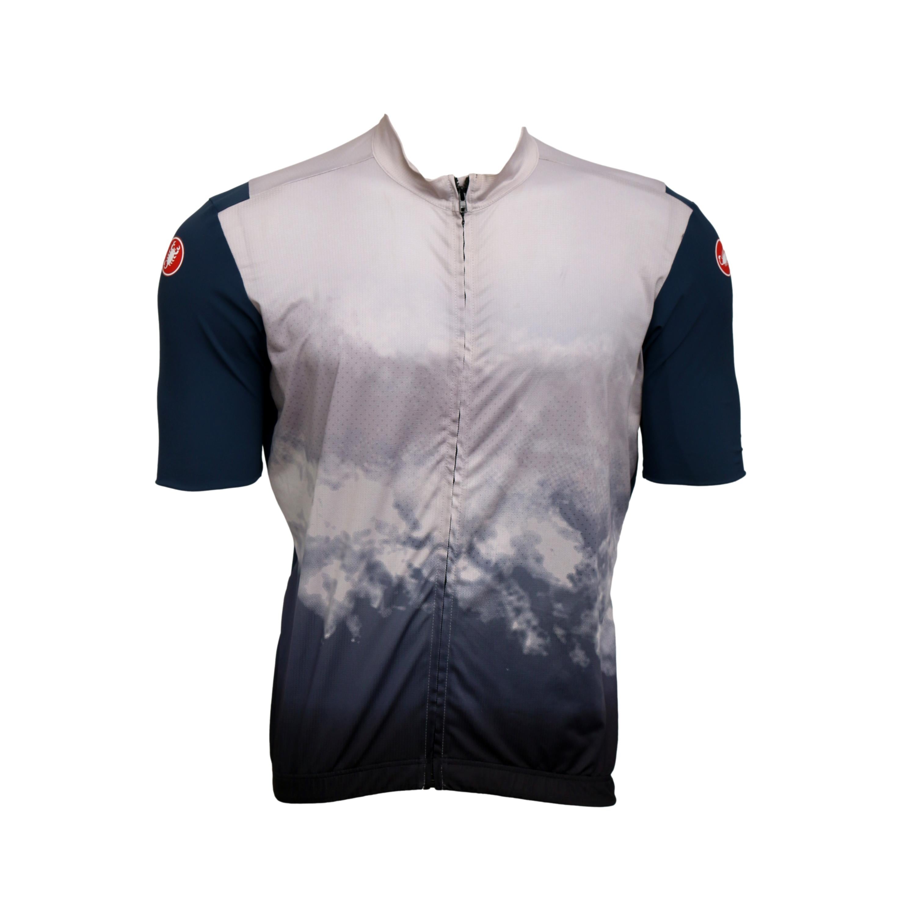 Jersey Masculina Ciclismo Castelli Cinza e Azul - Tamanho 2XL