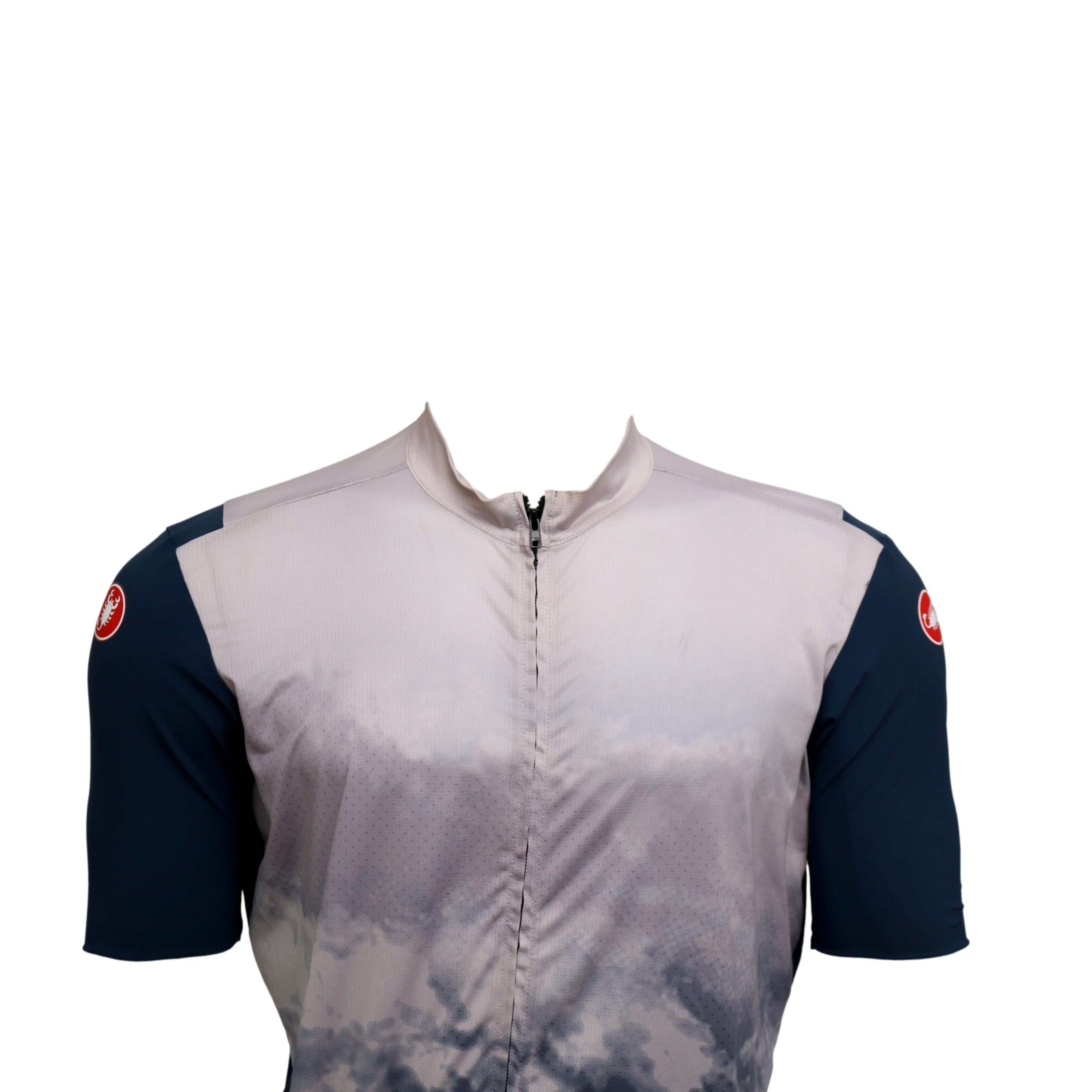 Jersey Masculina Ciclismo Castelli Cinza e Azul - Tamanho 2XL