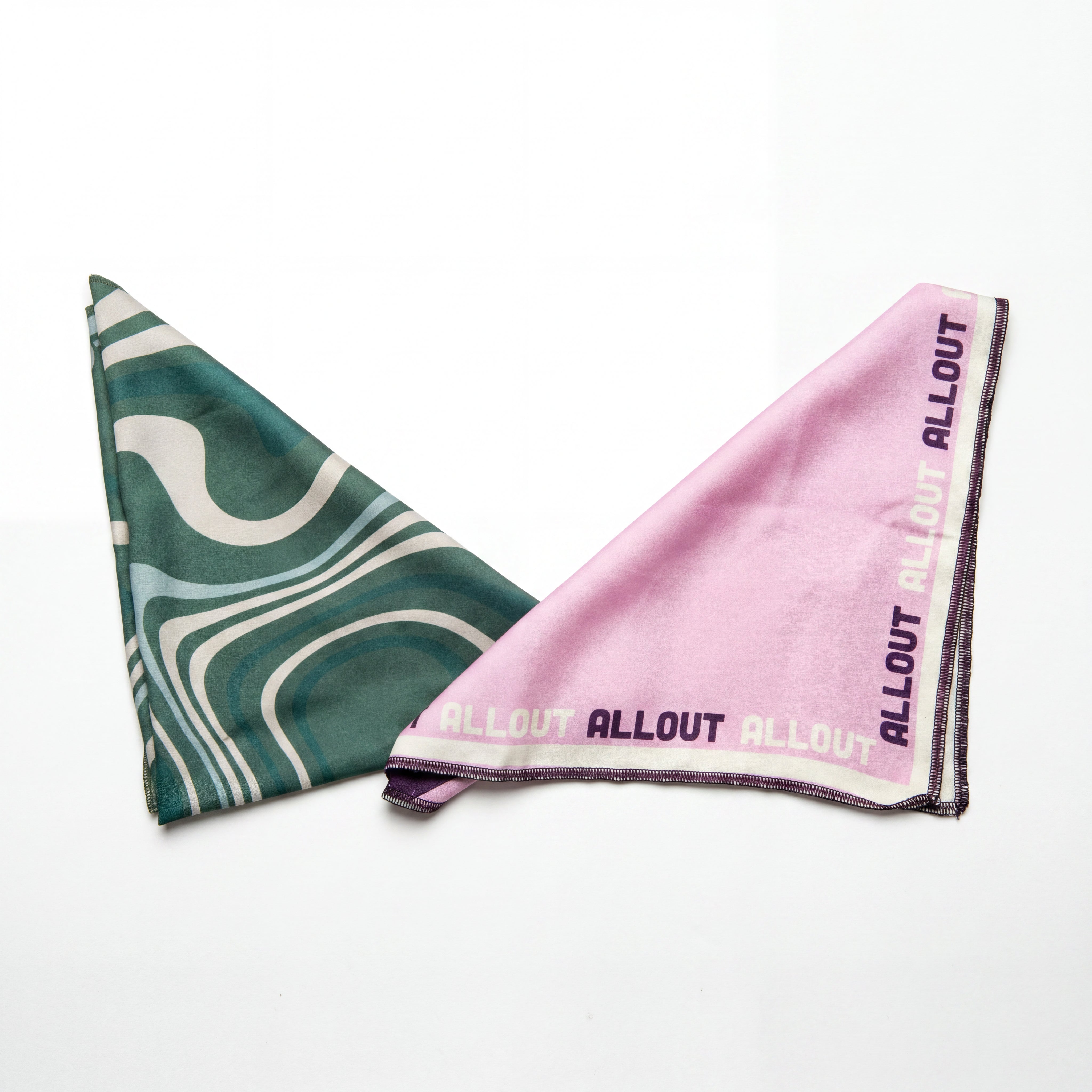 Par De Lenços Scarf-Me Allout Verde e Rosa - Tamanho Único