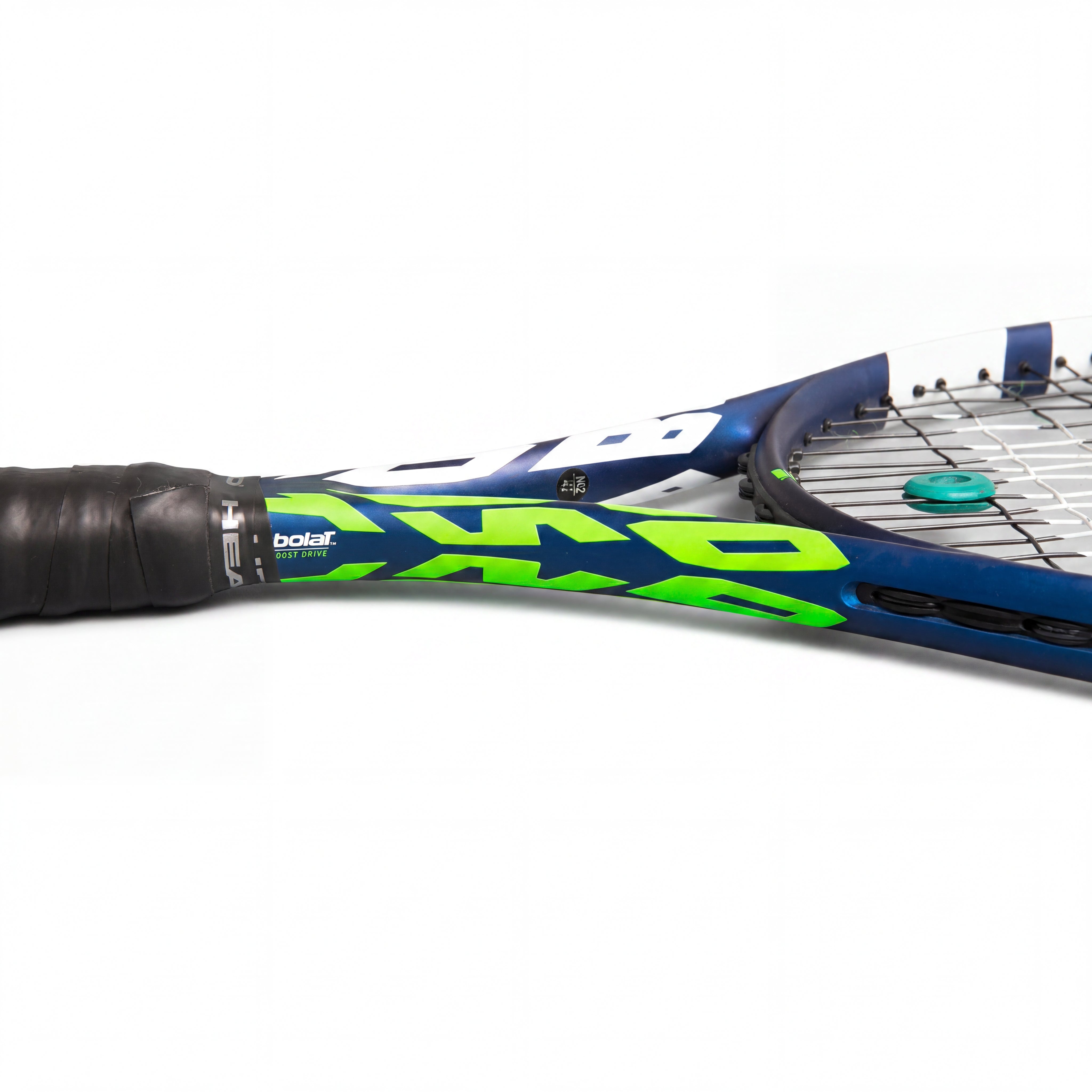 F176 Fernando Senna ----- Raquete Unissex Tênis Babolat Boost Drive Azul, Verde, Branco - Tamanho M (2 4-1/4)