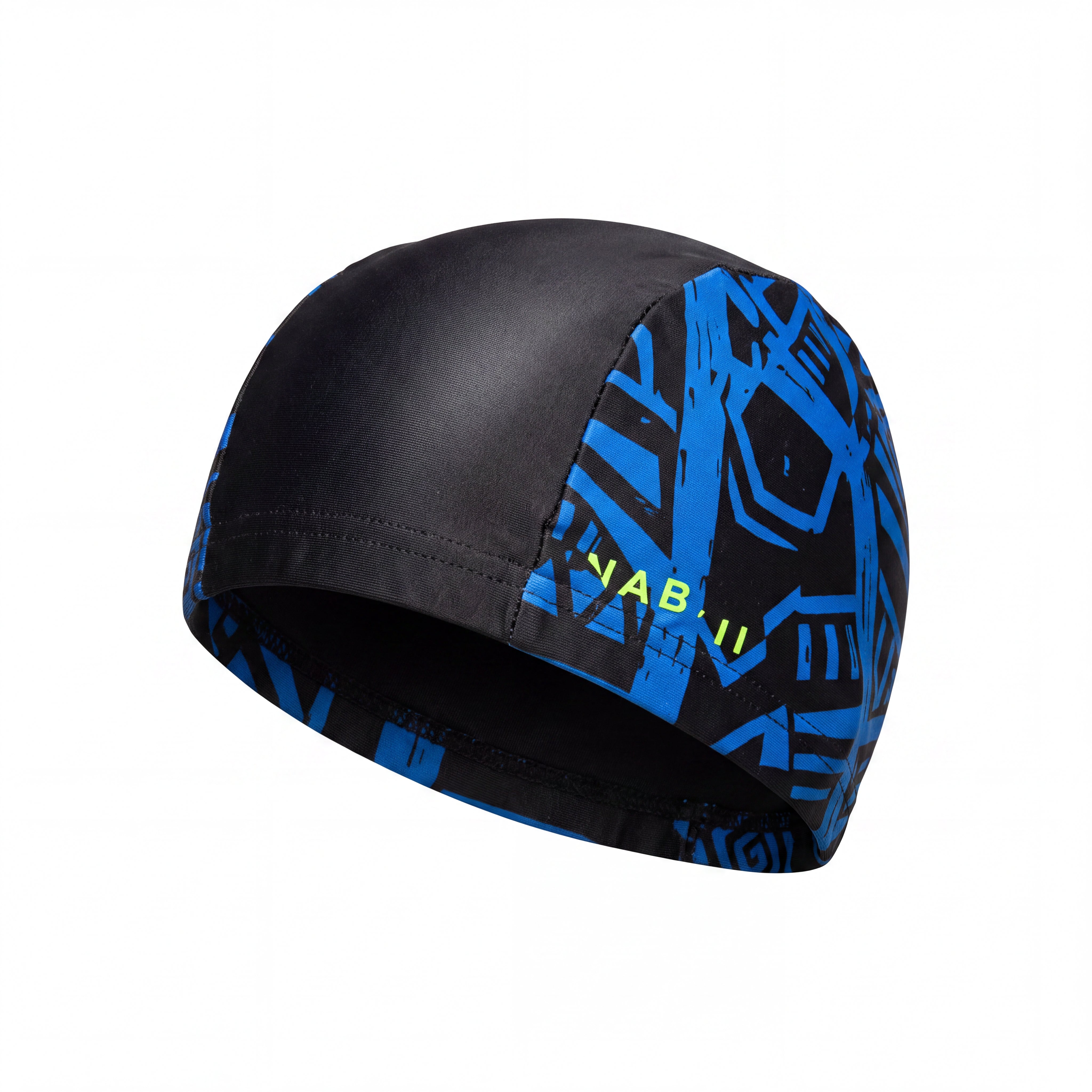 Touca Infantil Natação Nabaiji Decathlon Mesh Print Preto e Azul - Tamanho S