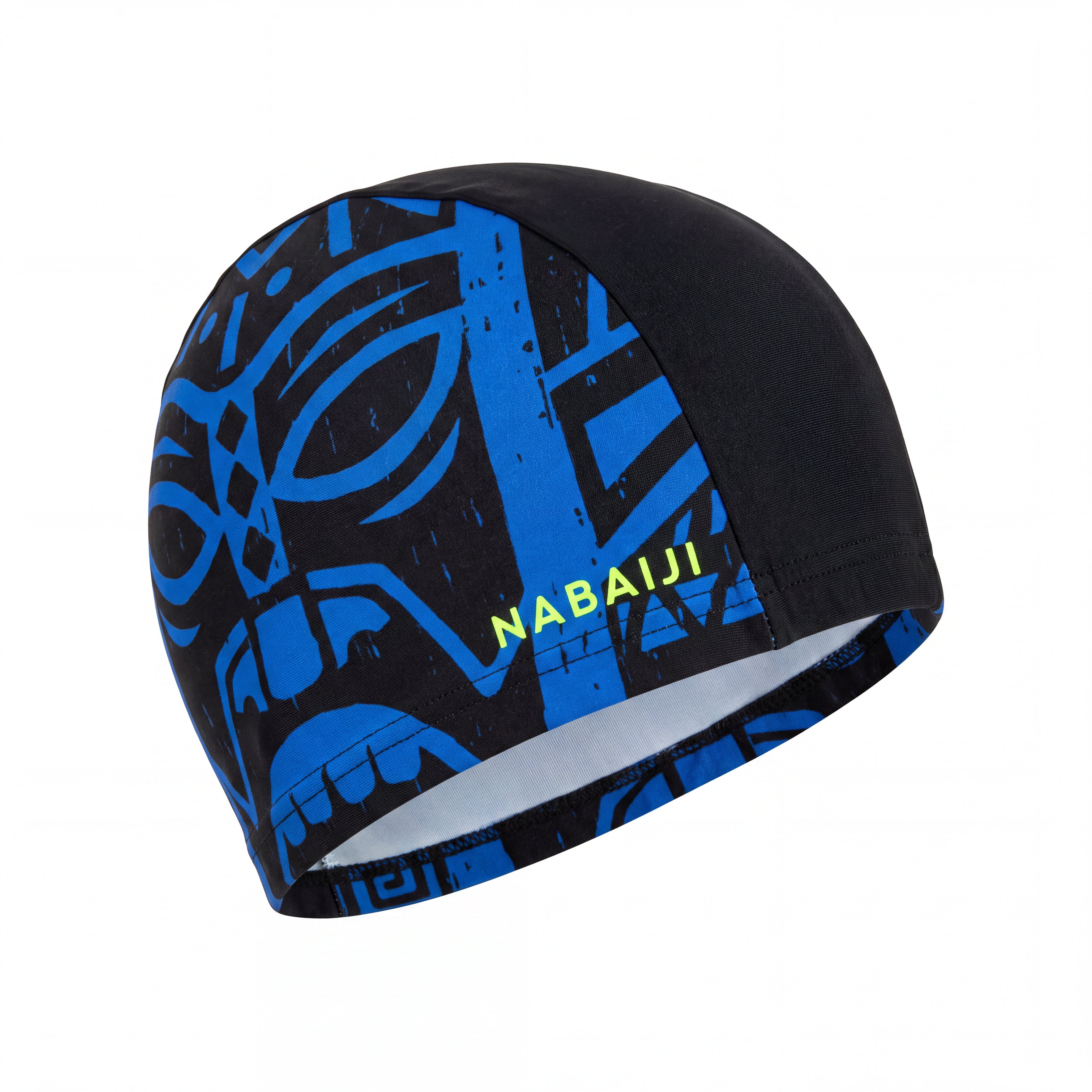 Touca Infantil Natação Nabaiji Decathlon Mesh Print Preto e Azul - Tamanho S