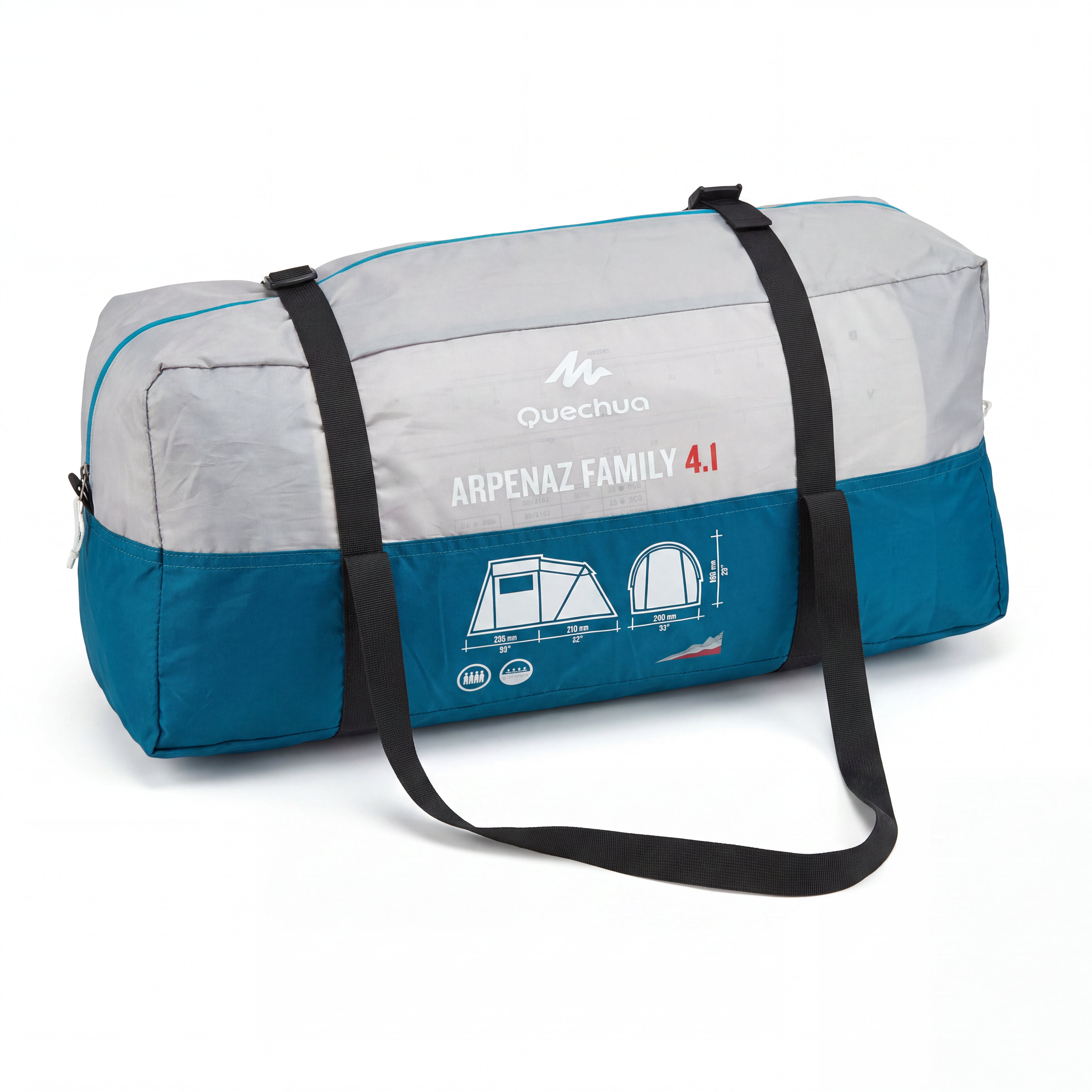 Barraca Camping Quechua Decathlon Arpenaz Family 4.1 - 9.8kg Cinza e Verde