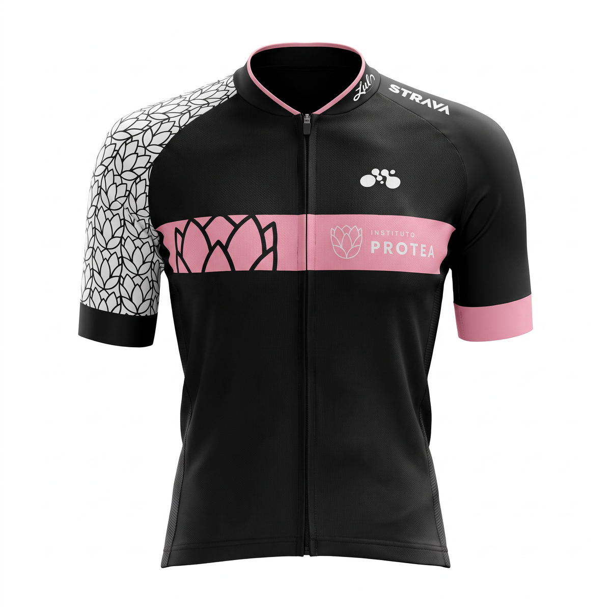 Jersey Feminina Mynd Instituto Protea Preto / Rosa / Branco - Tamanho M