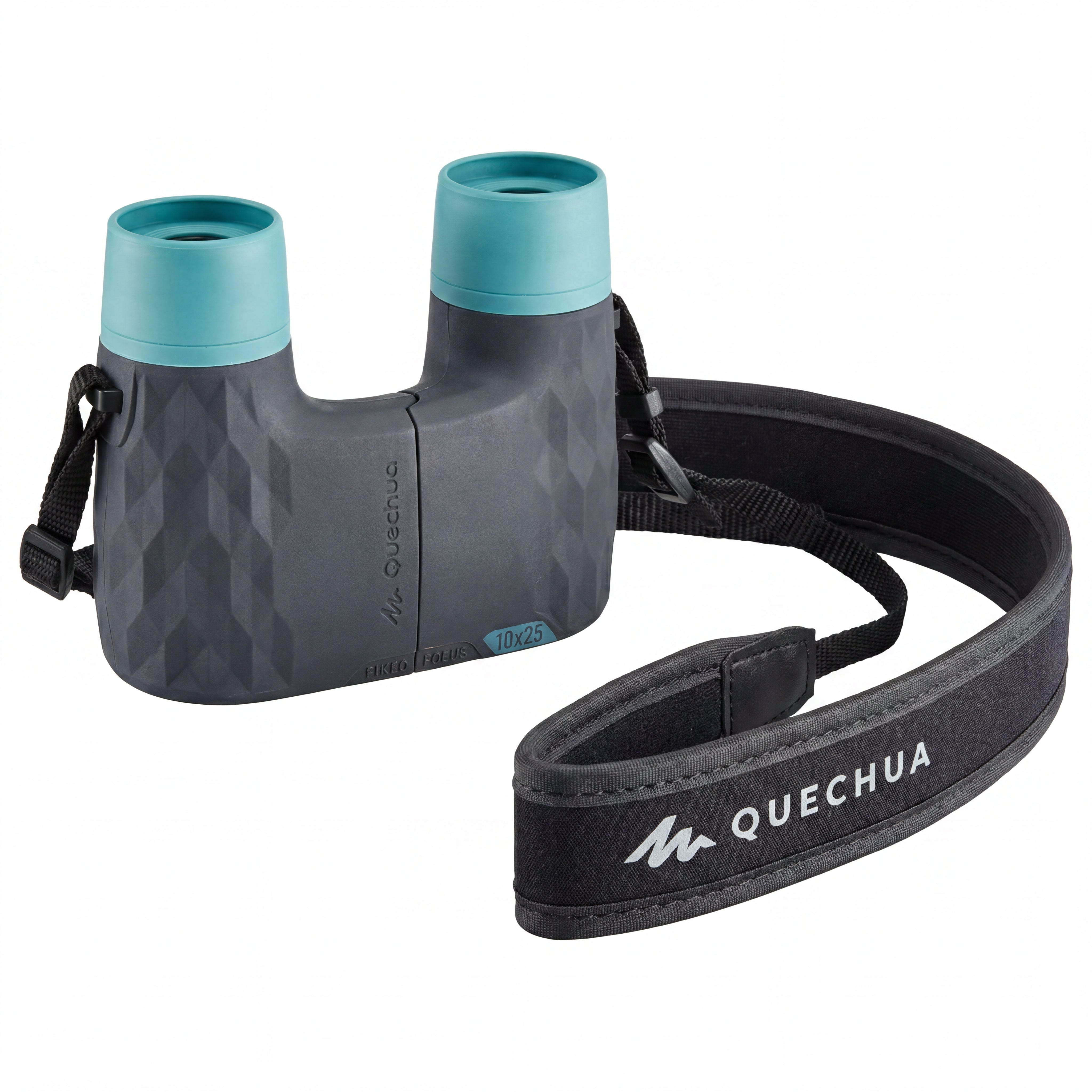 Binóculo Unissex Trekking Quechua 10x25 Preto e azul Estojo