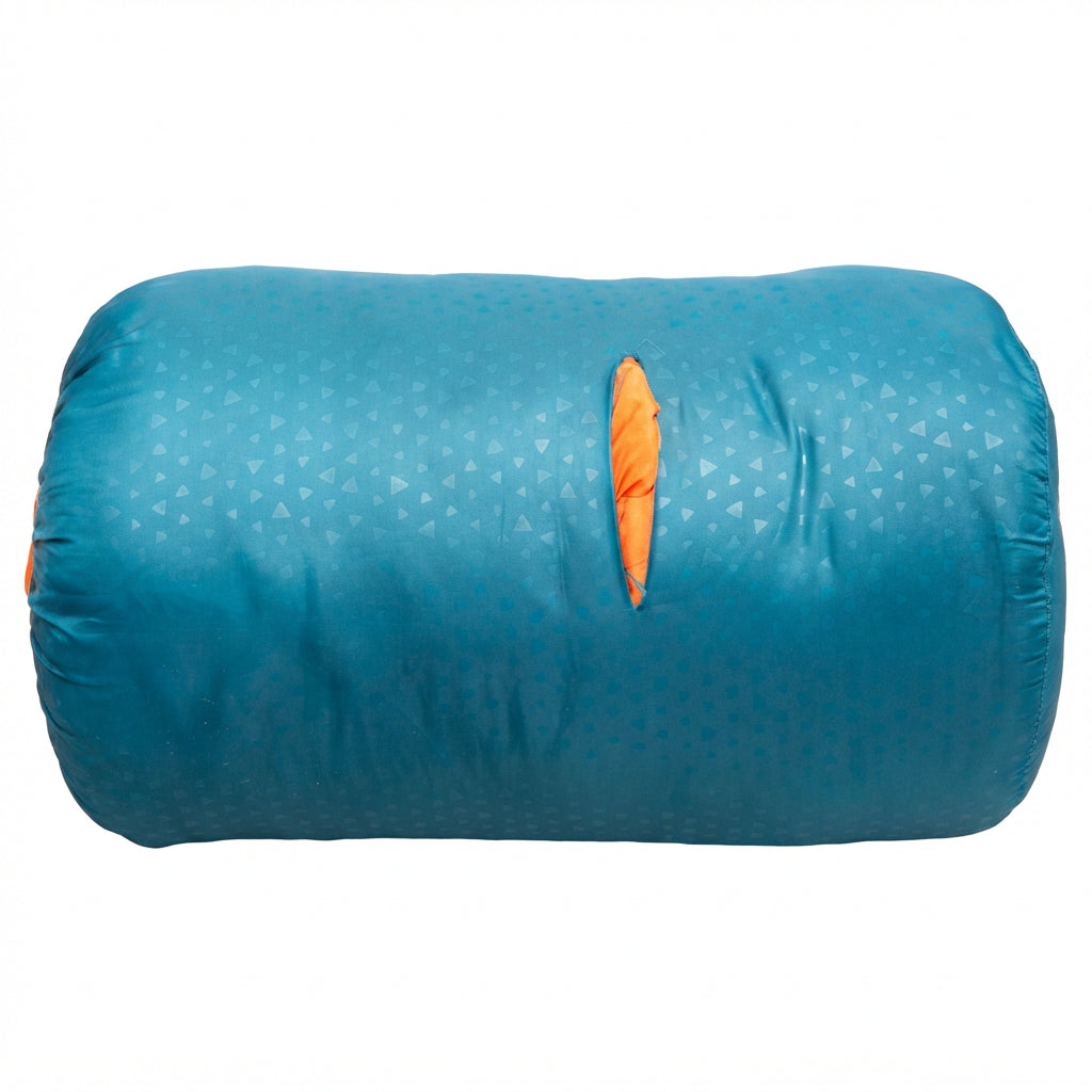 Saco De Dormir Auto Insuflável Trekking Quechua Decathlon Arpenaz 15 Laranja e Azul